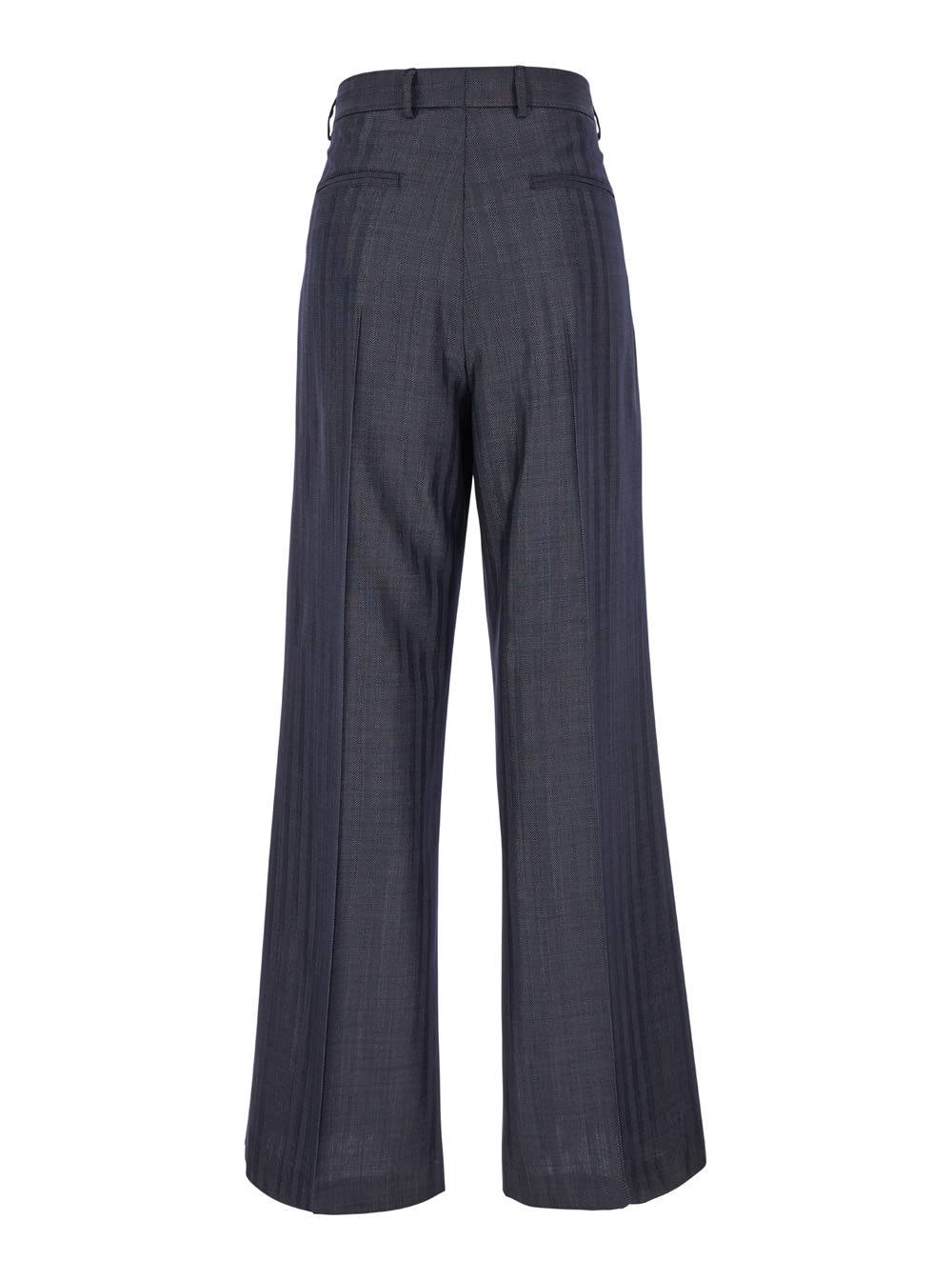 Shop Etro Grey Wide Pants With Concealed Closure In Wool Blend Woman