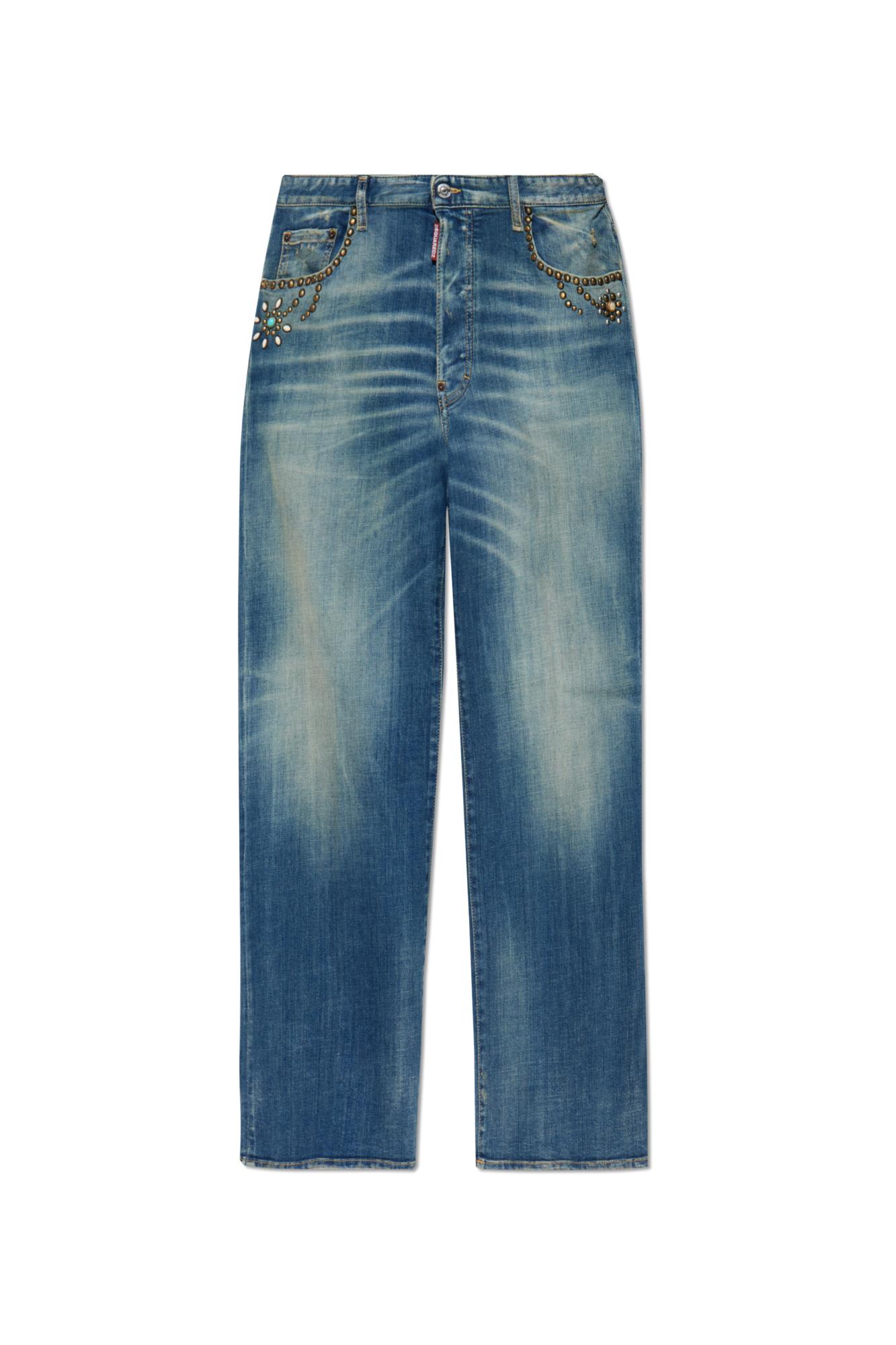 Dsquared2 Belt Loop Denim Trousers In Blue
