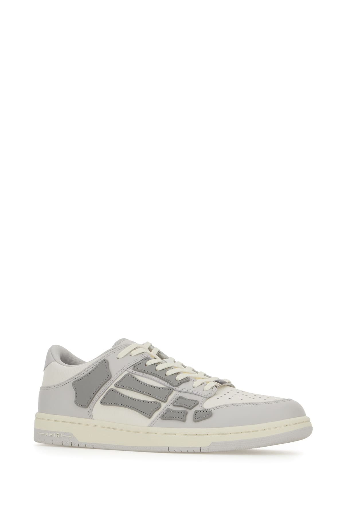 Shop Amiri Multicolor Leather Skel Top Sneakers In Grey