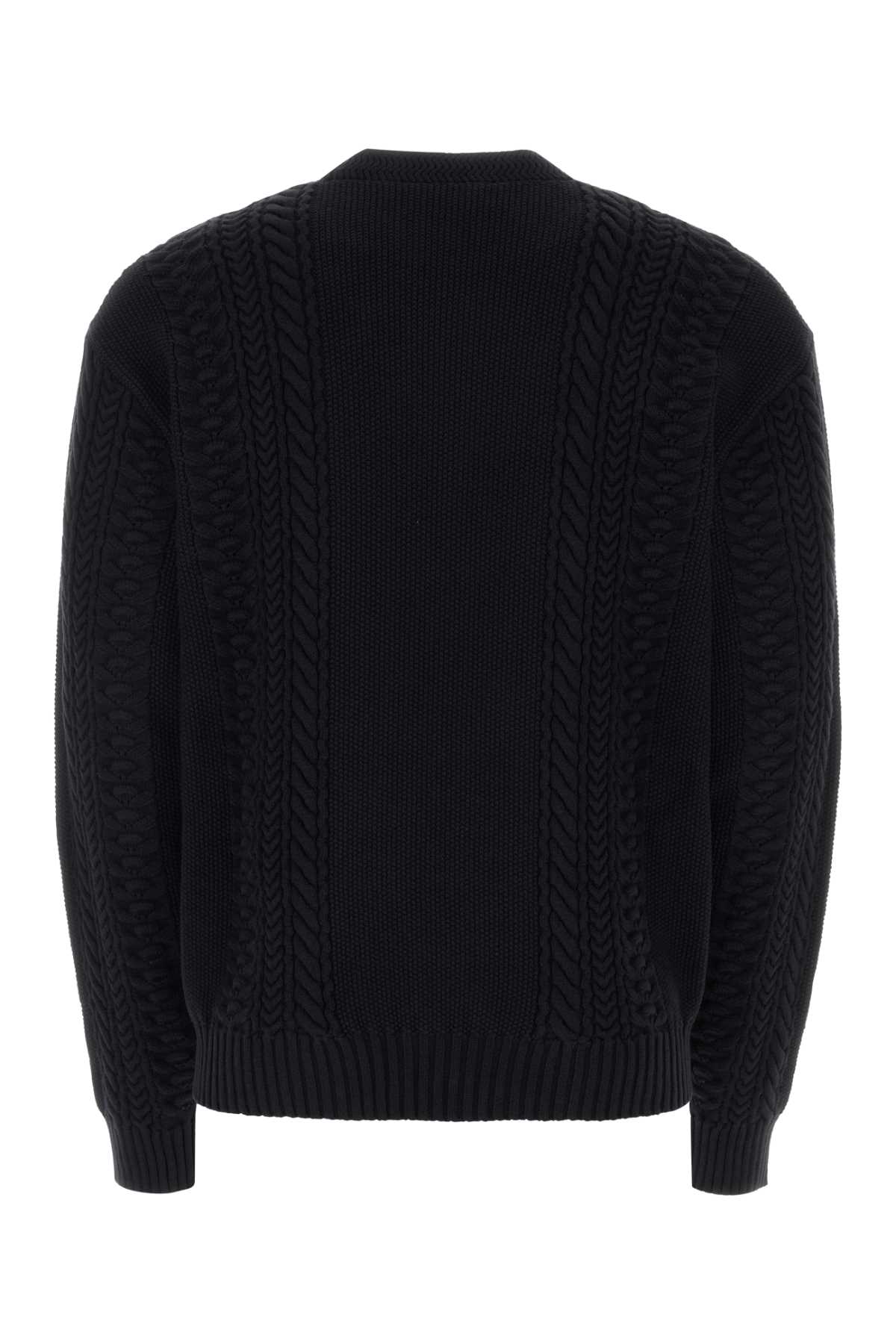 Shop Versace Black Cotton Blend Sweater In Nero