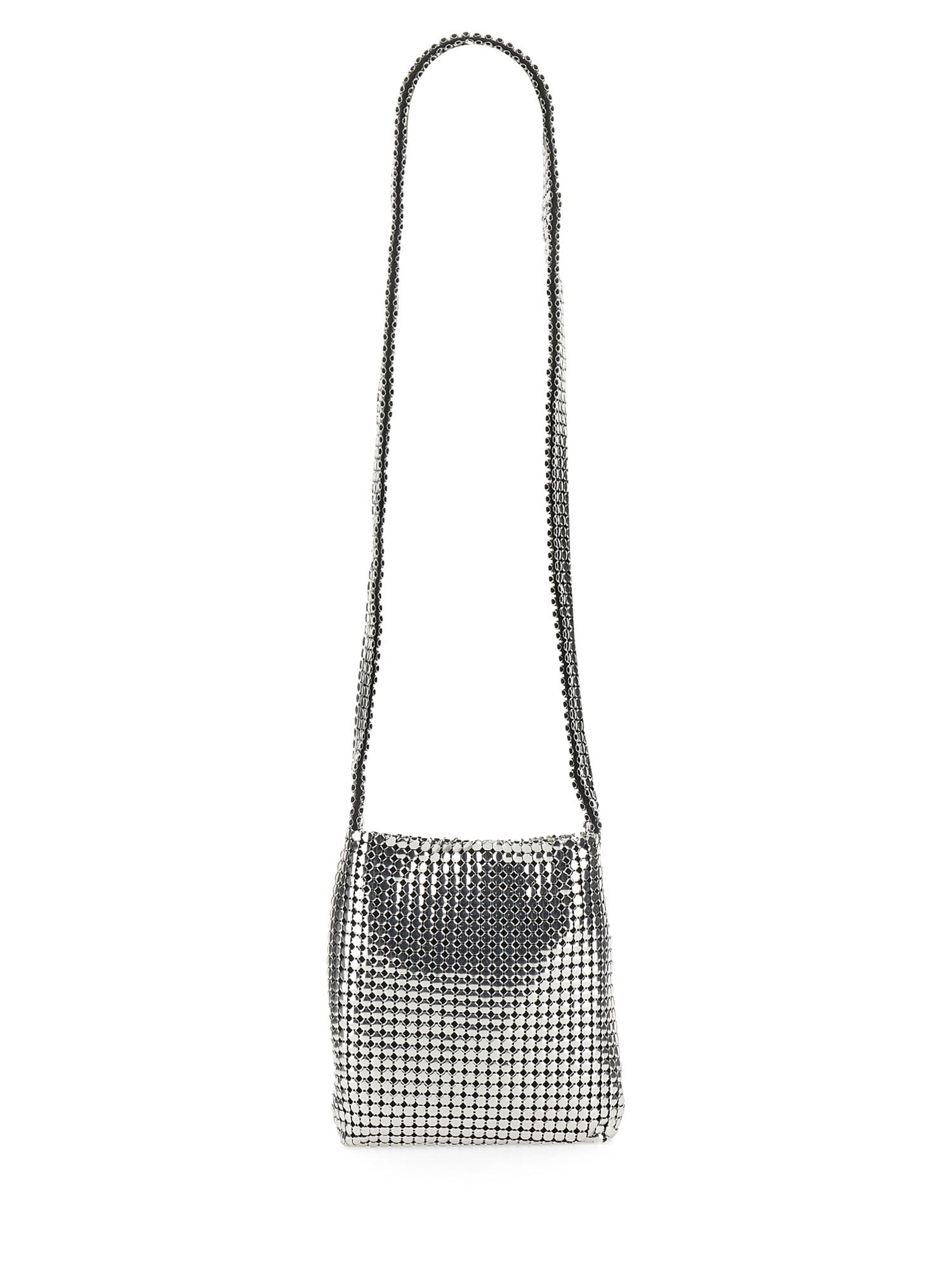 Shop Paco Rabanne Mini Pixel Bag In Silver