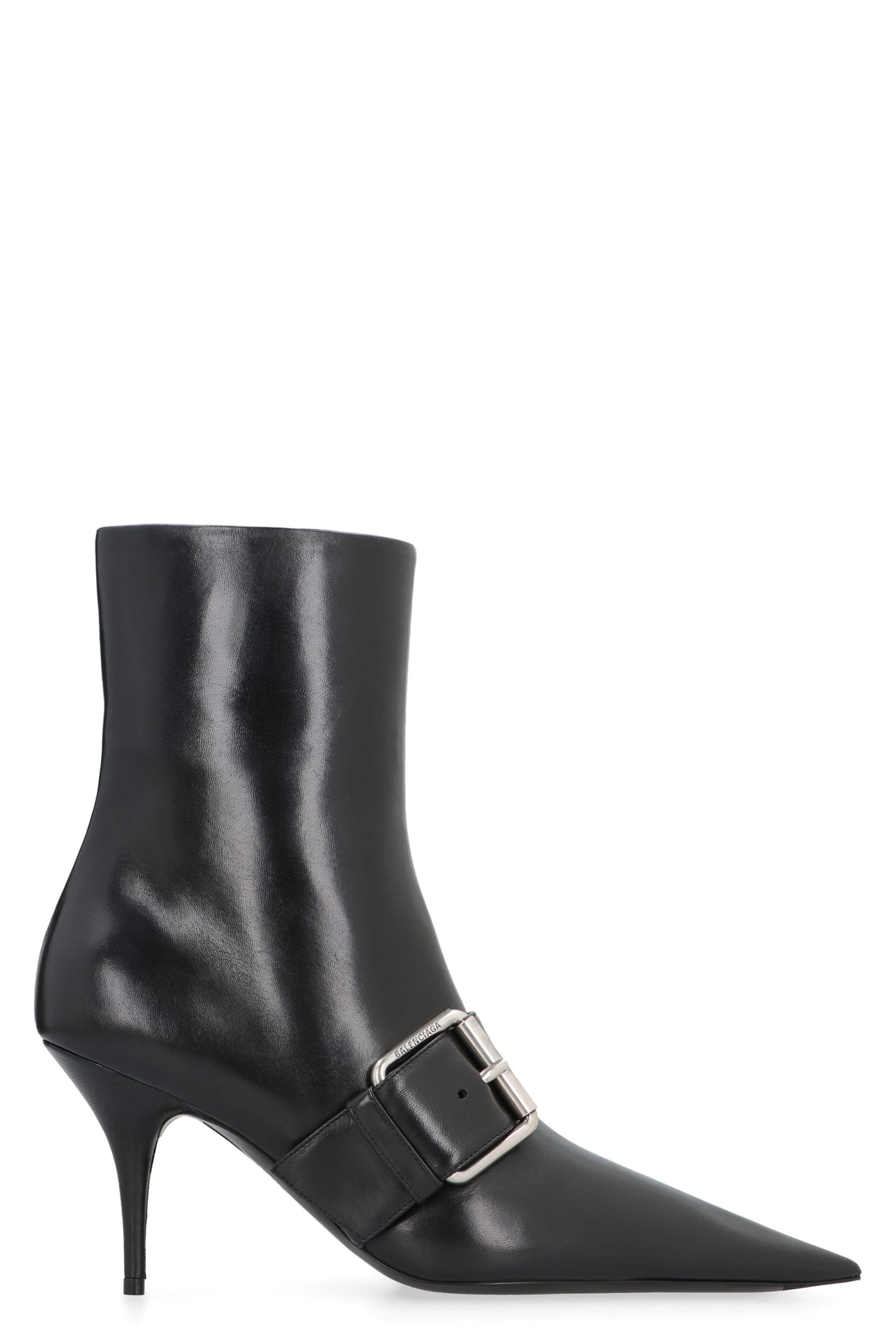 Balenciaga Knife 80 Leather Ankle Boots In Black