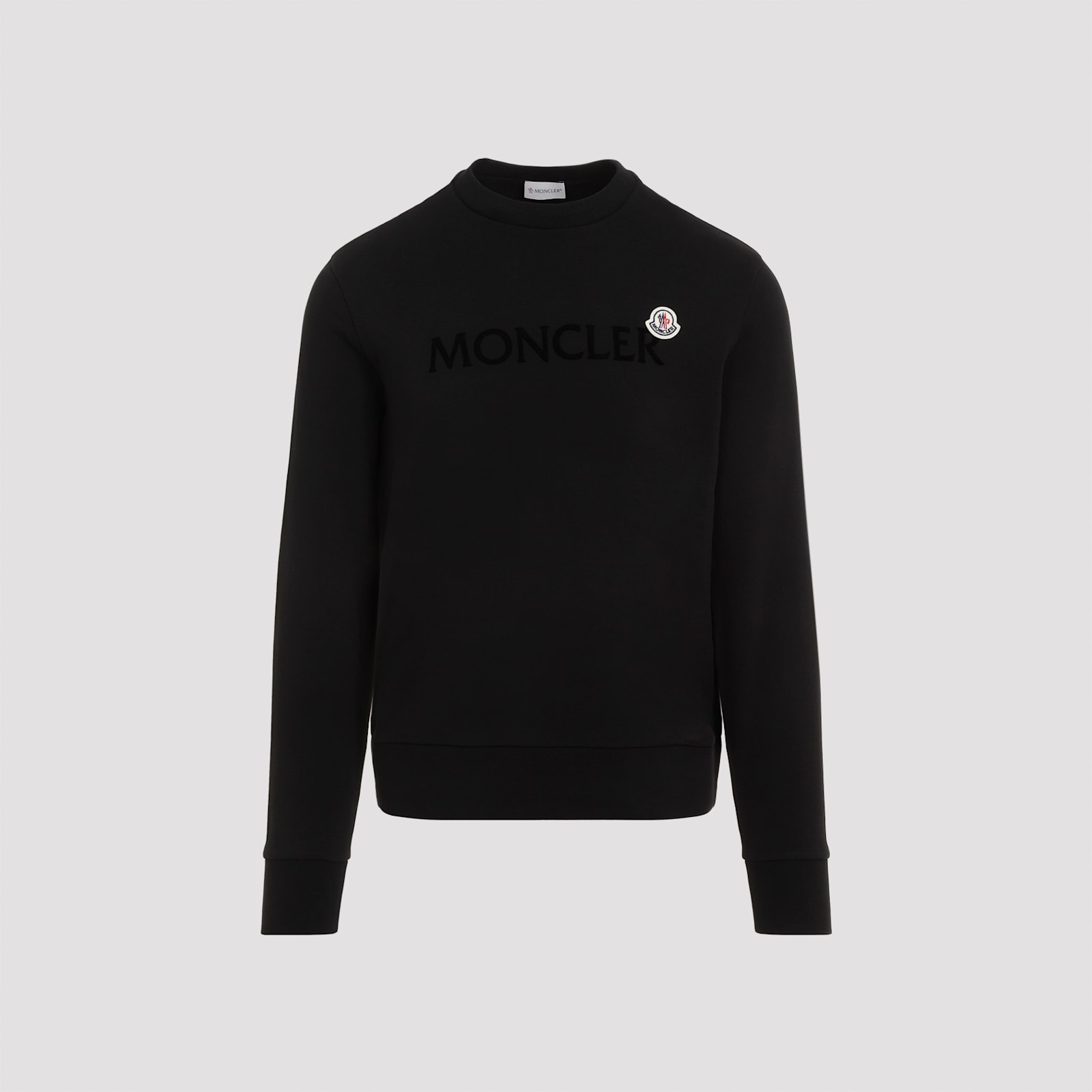 Moncler Crew Neck Cotton Sweatshirt In Black