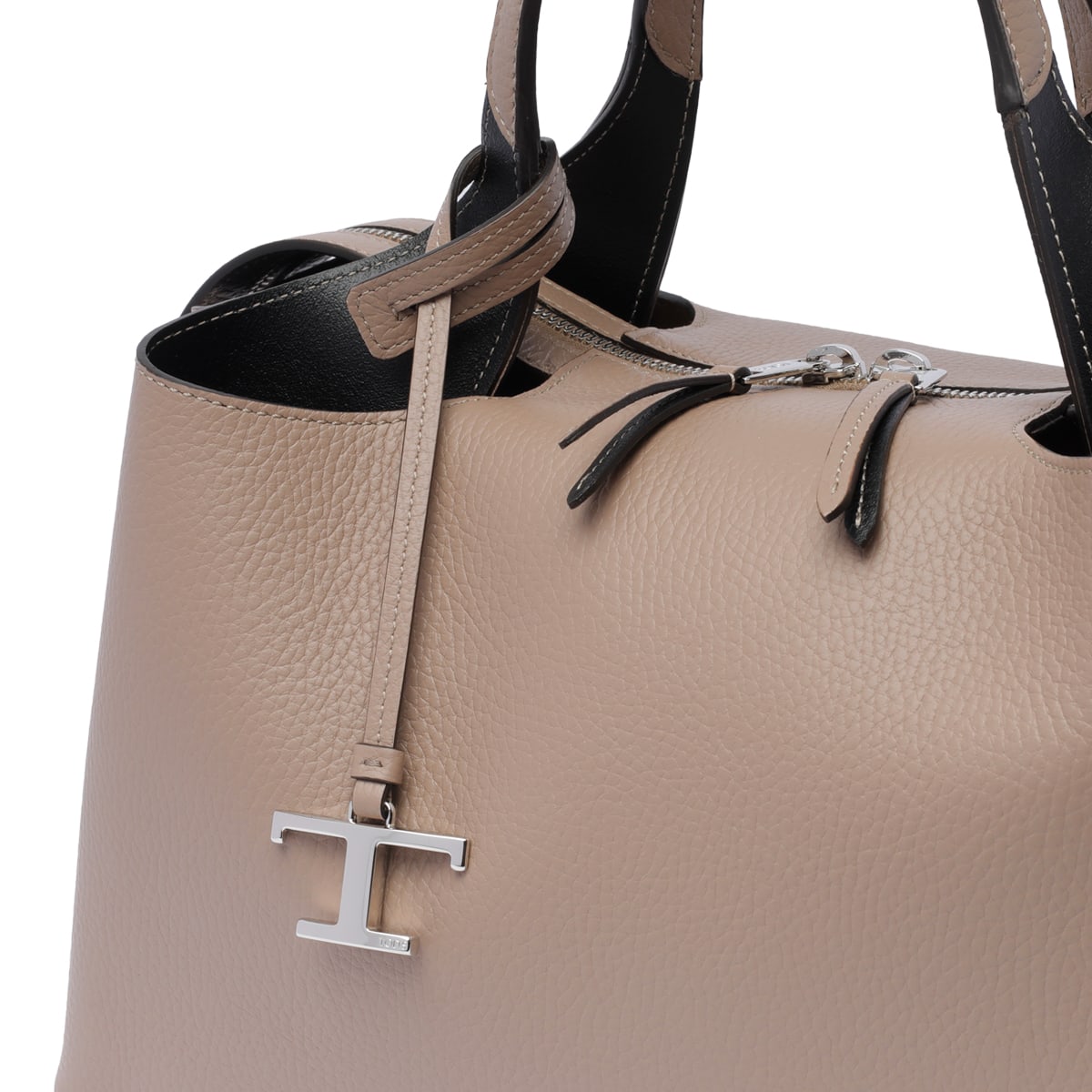 Shop Tod's Leather Handbag In Beige