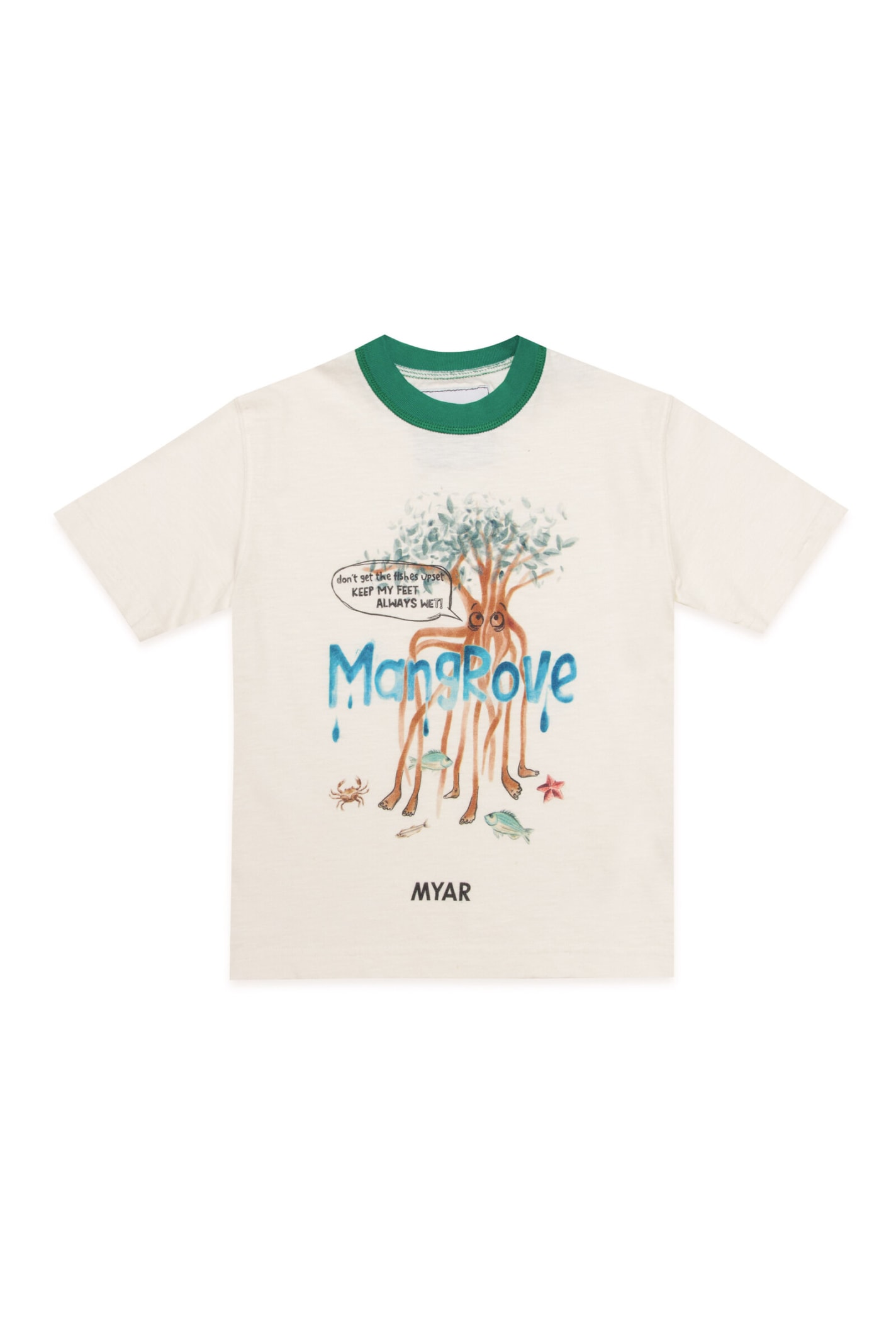 MYAR Myt23u T-shirt Myar Deadstock White Fabric Crew-neck T-shirt With Digital Mangrove Print