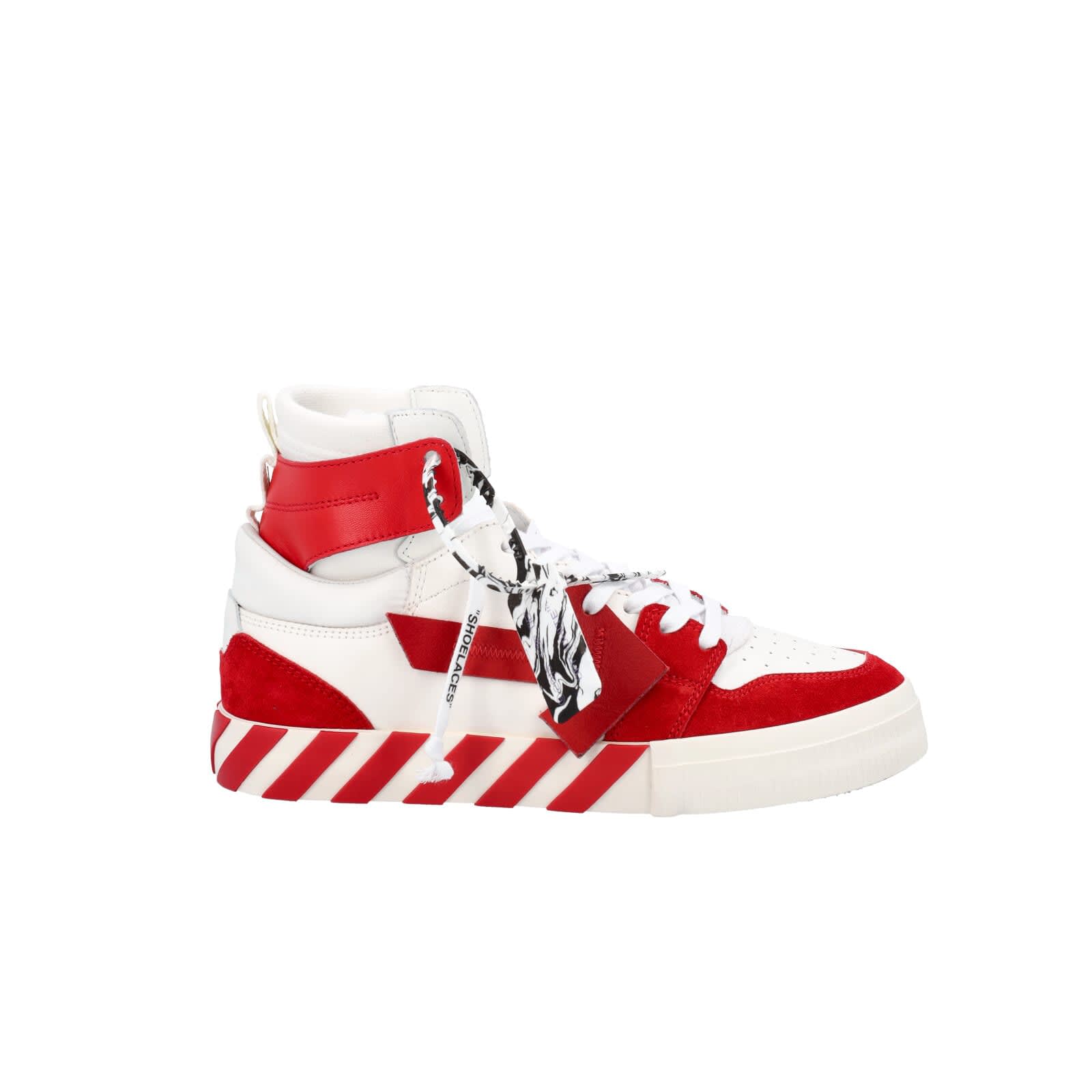Off-White High Top Vulcanized Leather