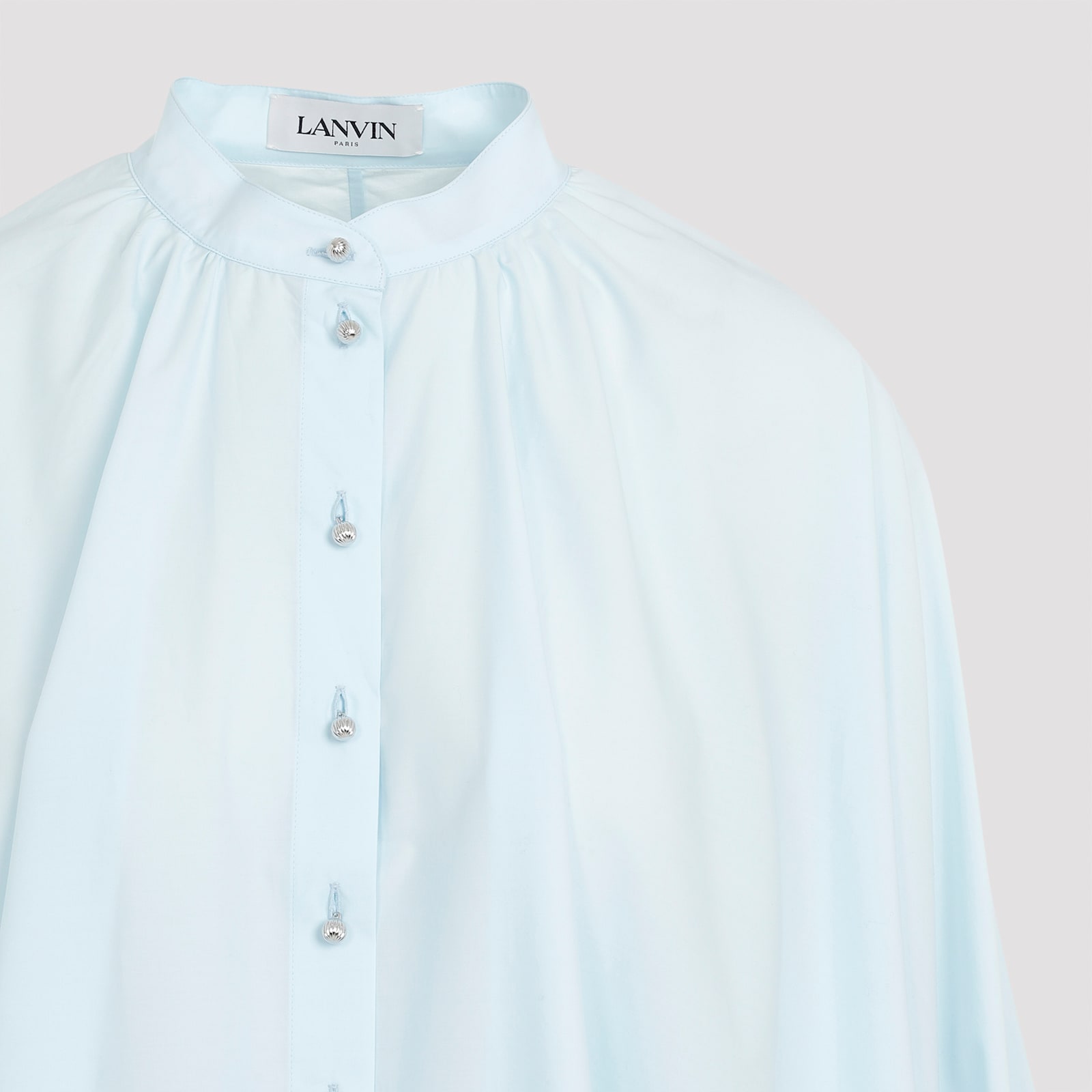 Shop Lanvin Puff Sleeve Shirt In  Blue