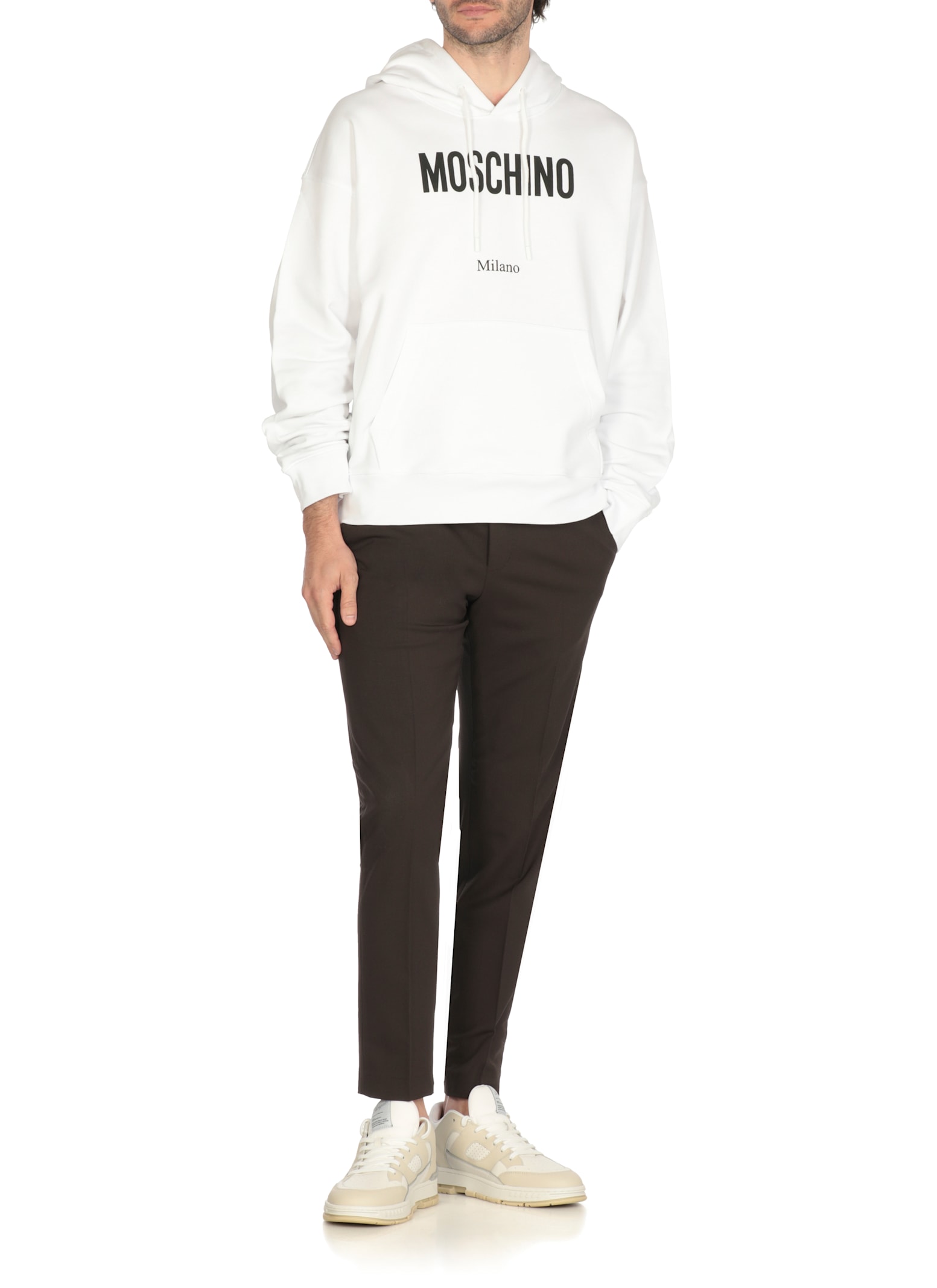 Moschino Long-sleeved Sweatshirt In White