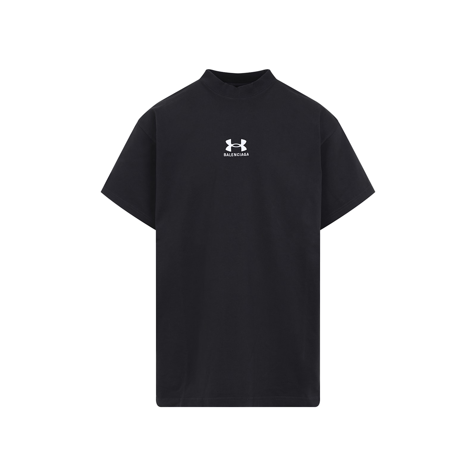 Balenciaga High-neck T-shirt In Washed Black White