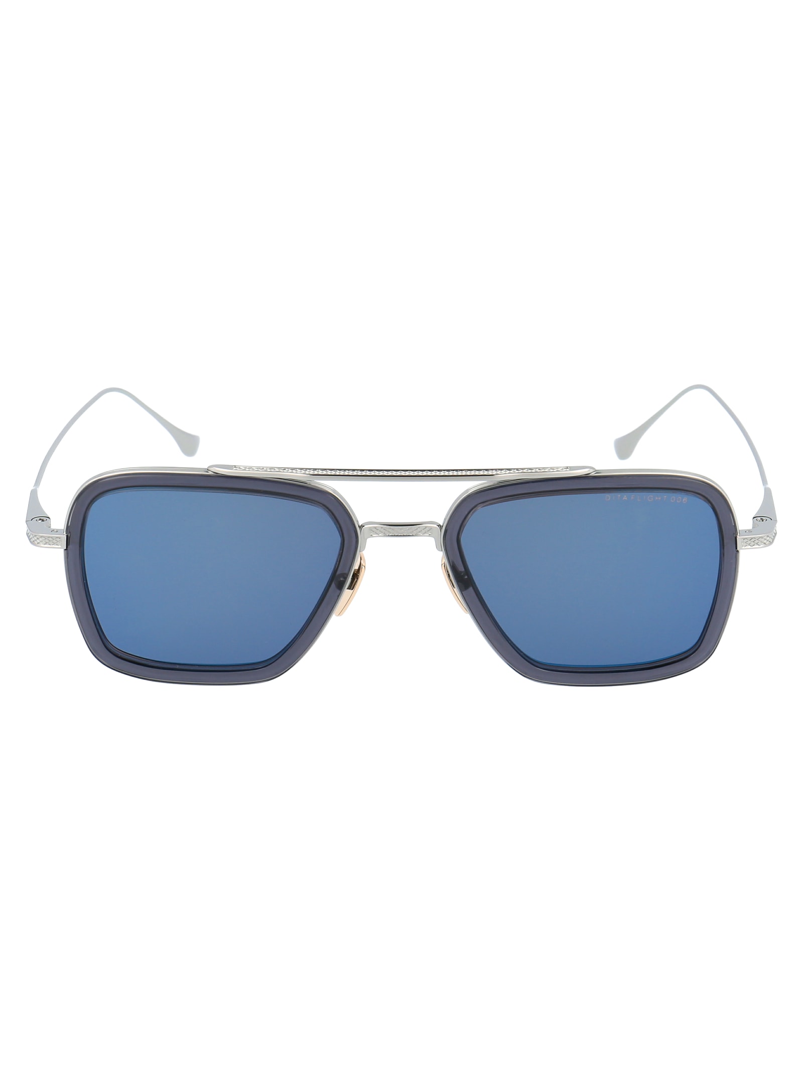 Shop Dita Flight.006 Sunglasses In Smoke Grey Crystal - Black Palladium