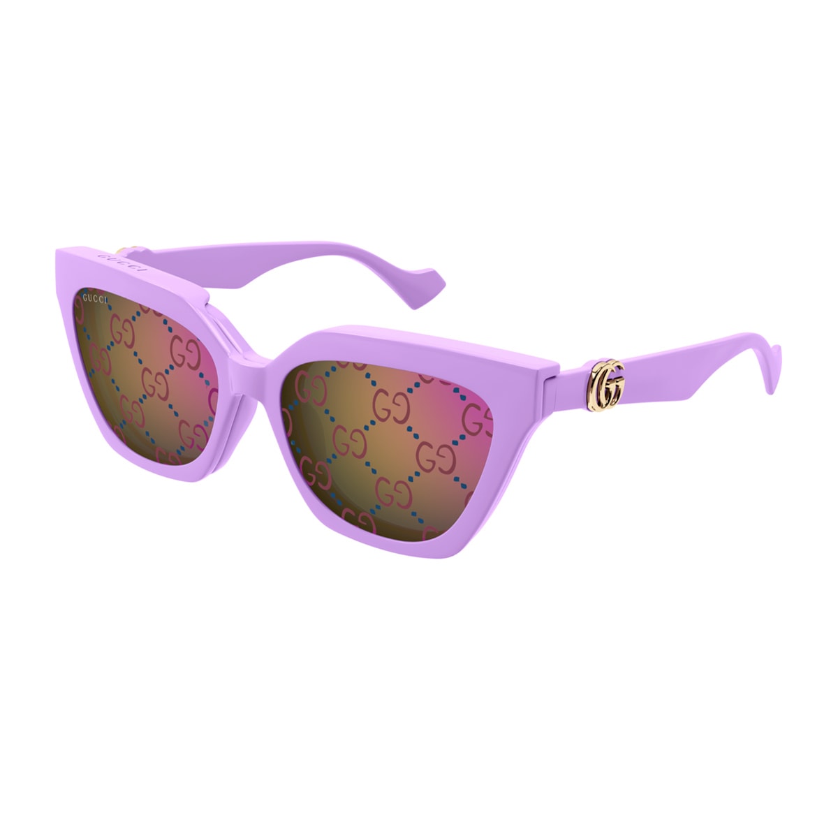 Shop Gucci Gg1542s Linea Gg Logo 002 Violet Trasparent Sunglasses