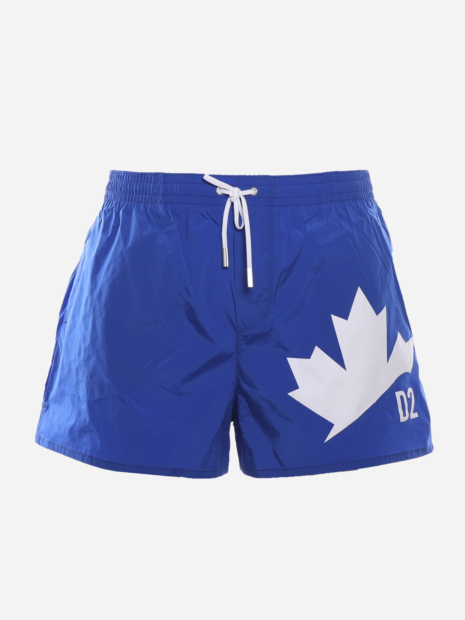 Dsquared2 Technical Fabric Swim Shorts With Logo Detail In Blue