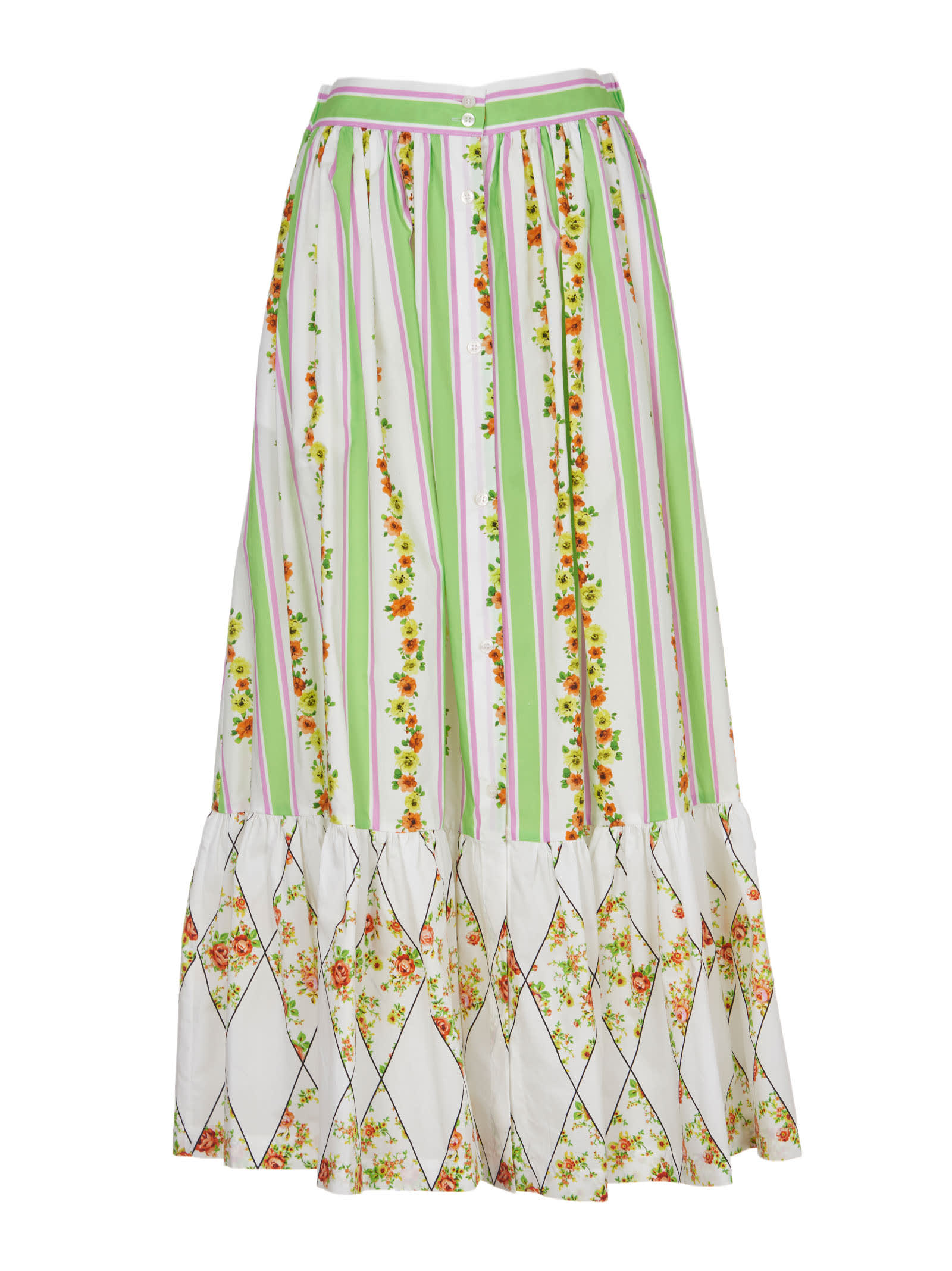 MSGM Floral Midi-skirt