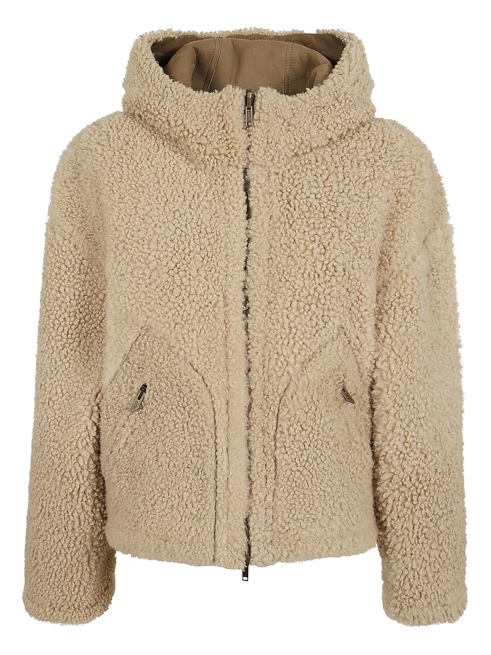 Salvatore Santoro Leather Jacket In Beige