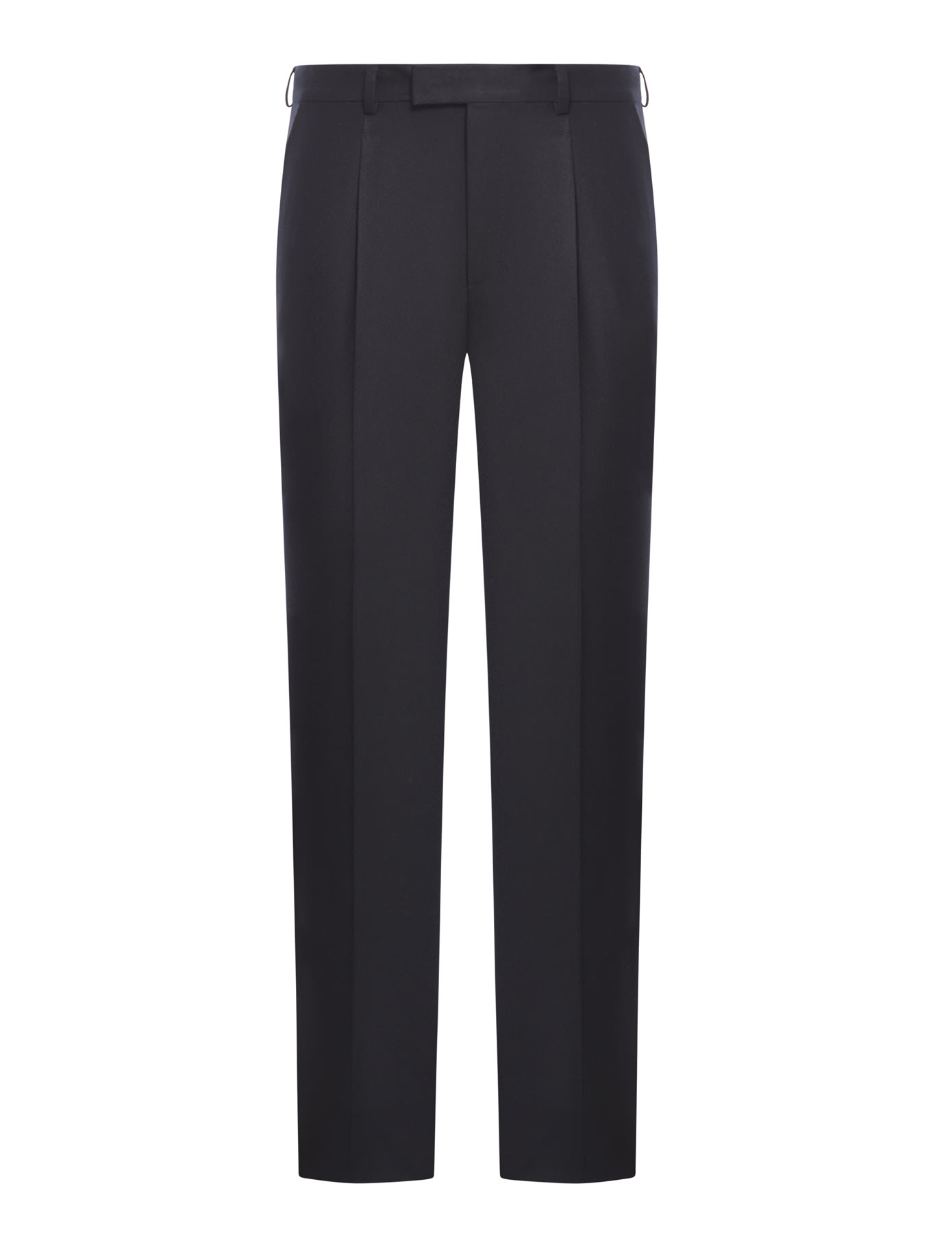 Shop Zegna Pure Wool One Pleat Pants In R Black