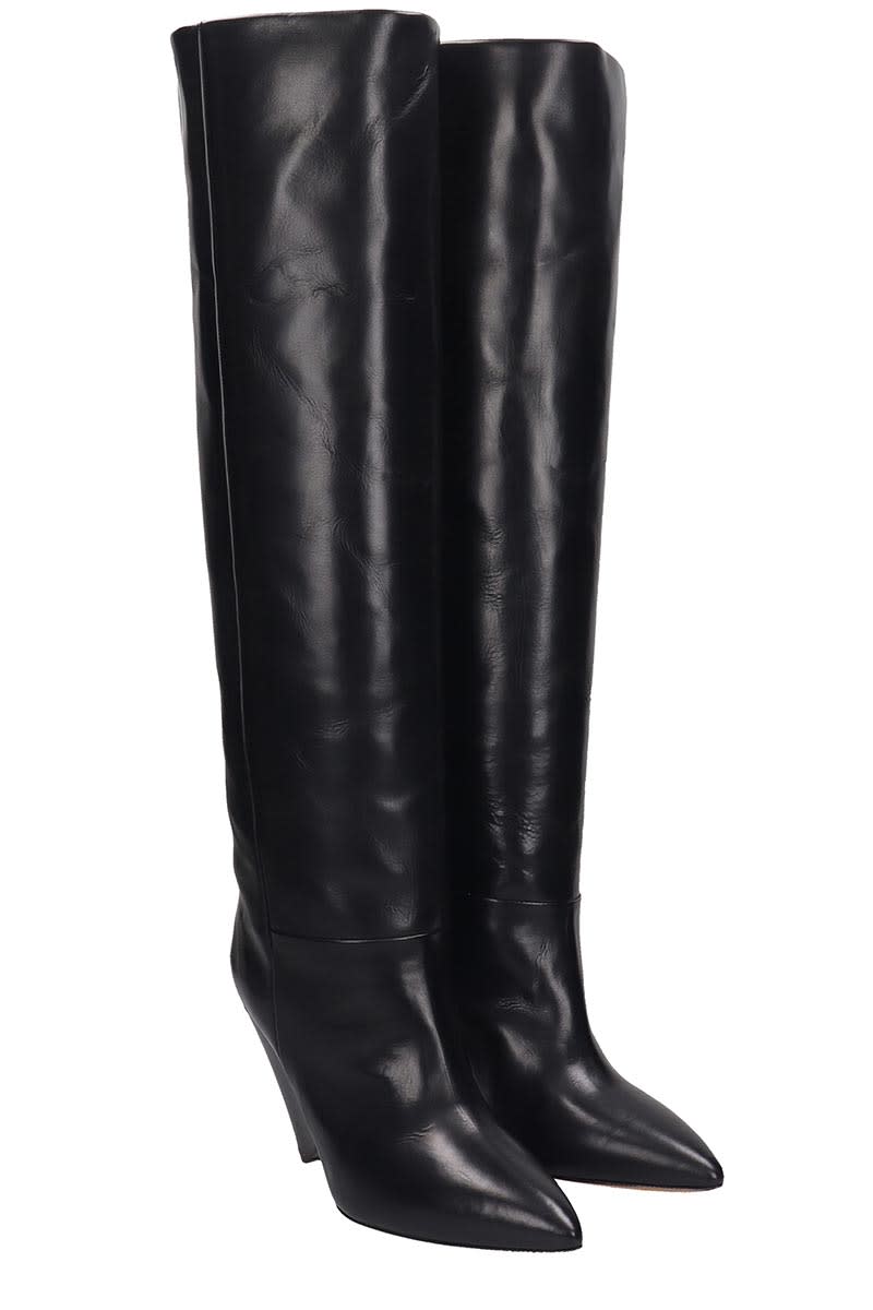 Isabel Marant Isabel Marant Lokyo High Heels Boots In Black Leather ...