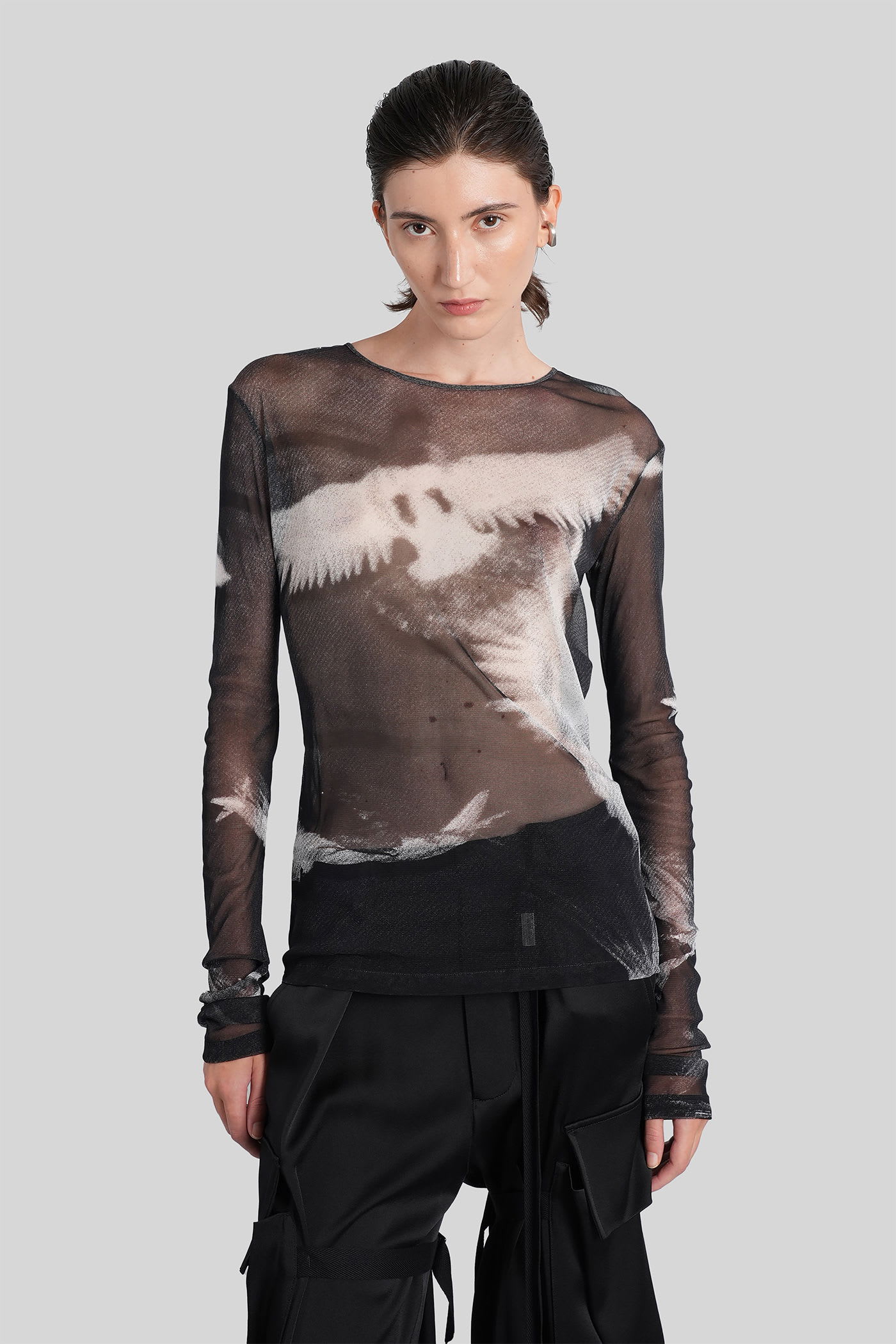 Ann Demeulemeester Fiene Topwear In Black Polyamide In Black