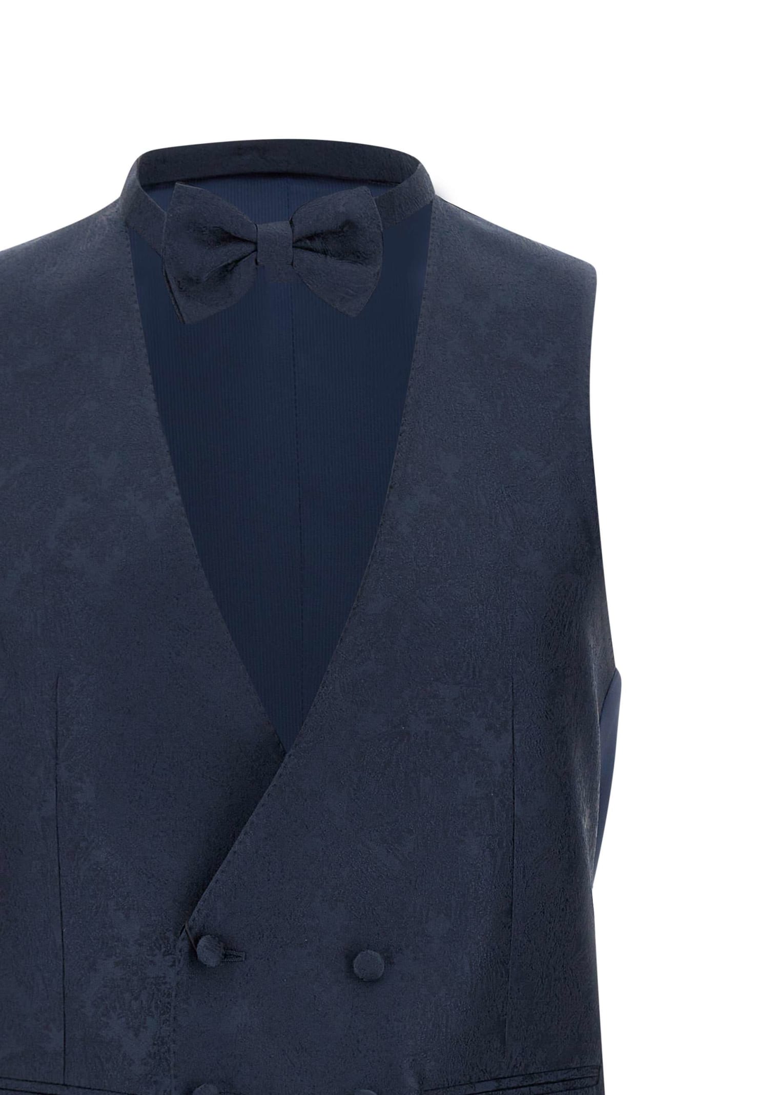Shop Corneliani Silk Blend Formal Waistcoat And Bow Tie In Blue