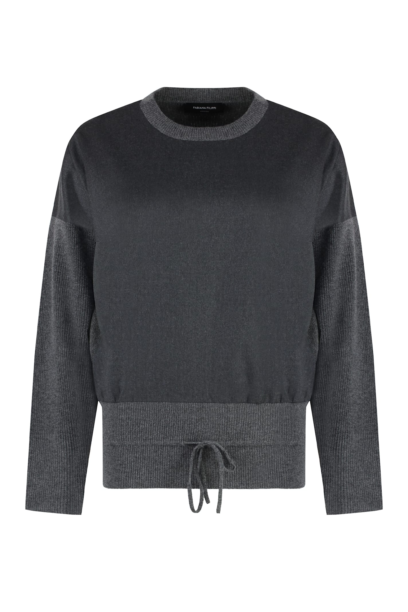 Shop Fabiana Filippi Wool Blend Sweater In Grey