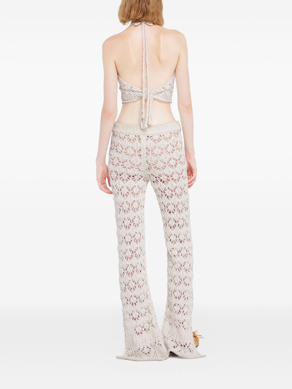 Alanui Lagoon Romance Cotton Trousers In Neutral