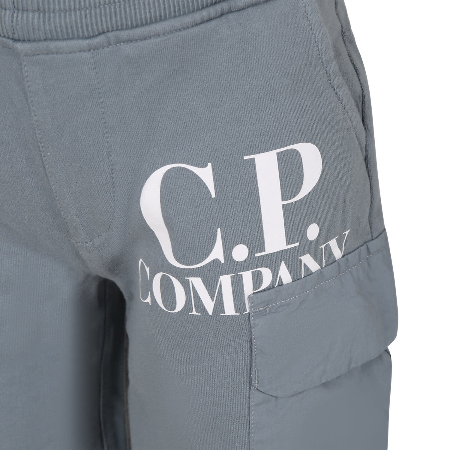 Shop C.p. Company Undersixteen Gray Trousers For Boy With Logo In Grey
