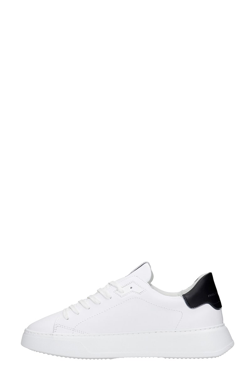 menneskemængde Litterær kunst afregning Philippe Model Temple Veau Leather Sneakers In White | ModeSens