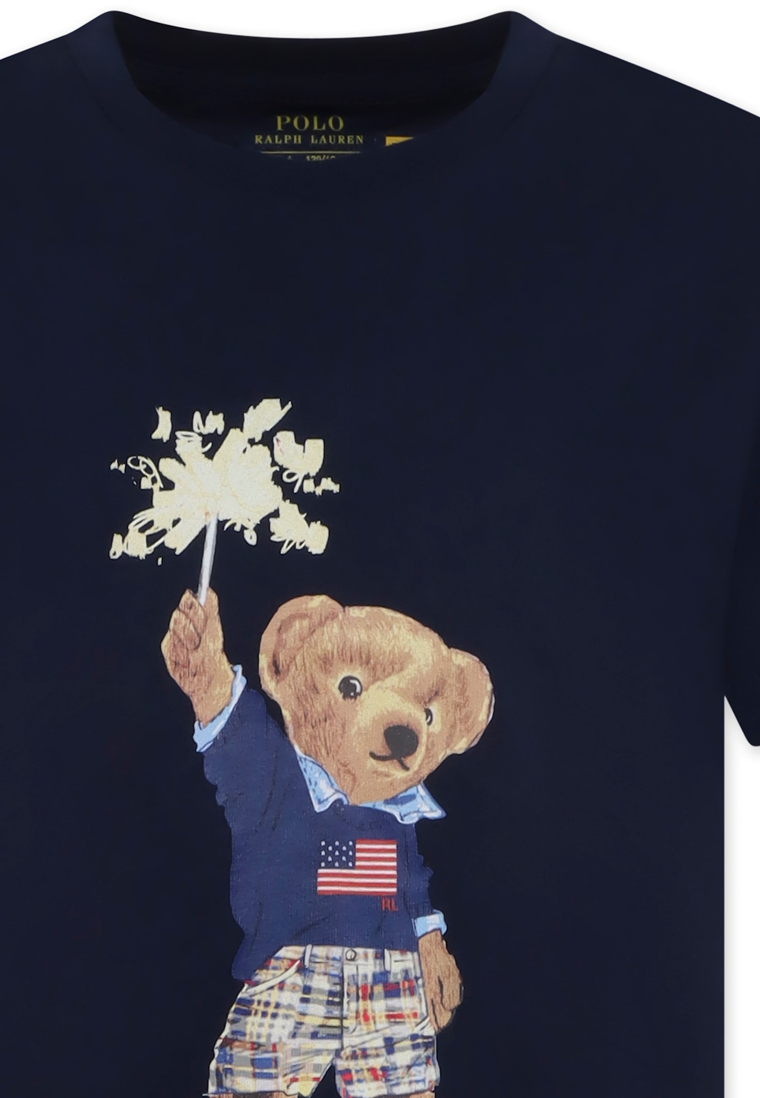 Ralph Lauren Blue T-shirt For Boy With Polo Bear In Blue