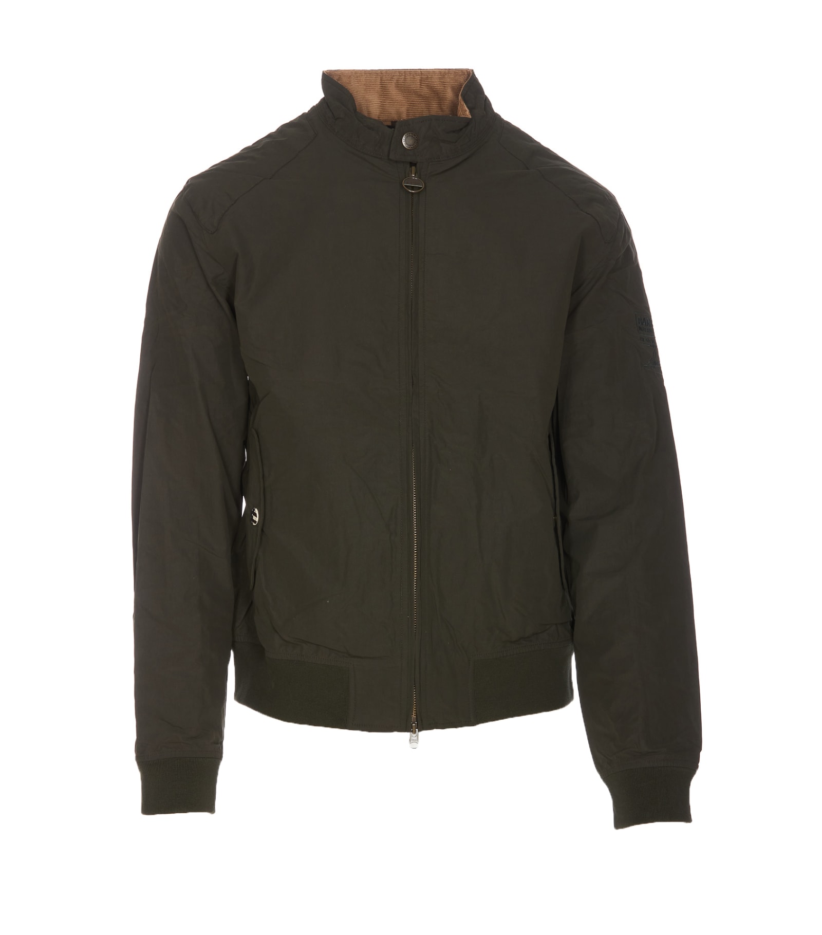 Barbour 'royston' Green Nylon Bomber Jacket In Green