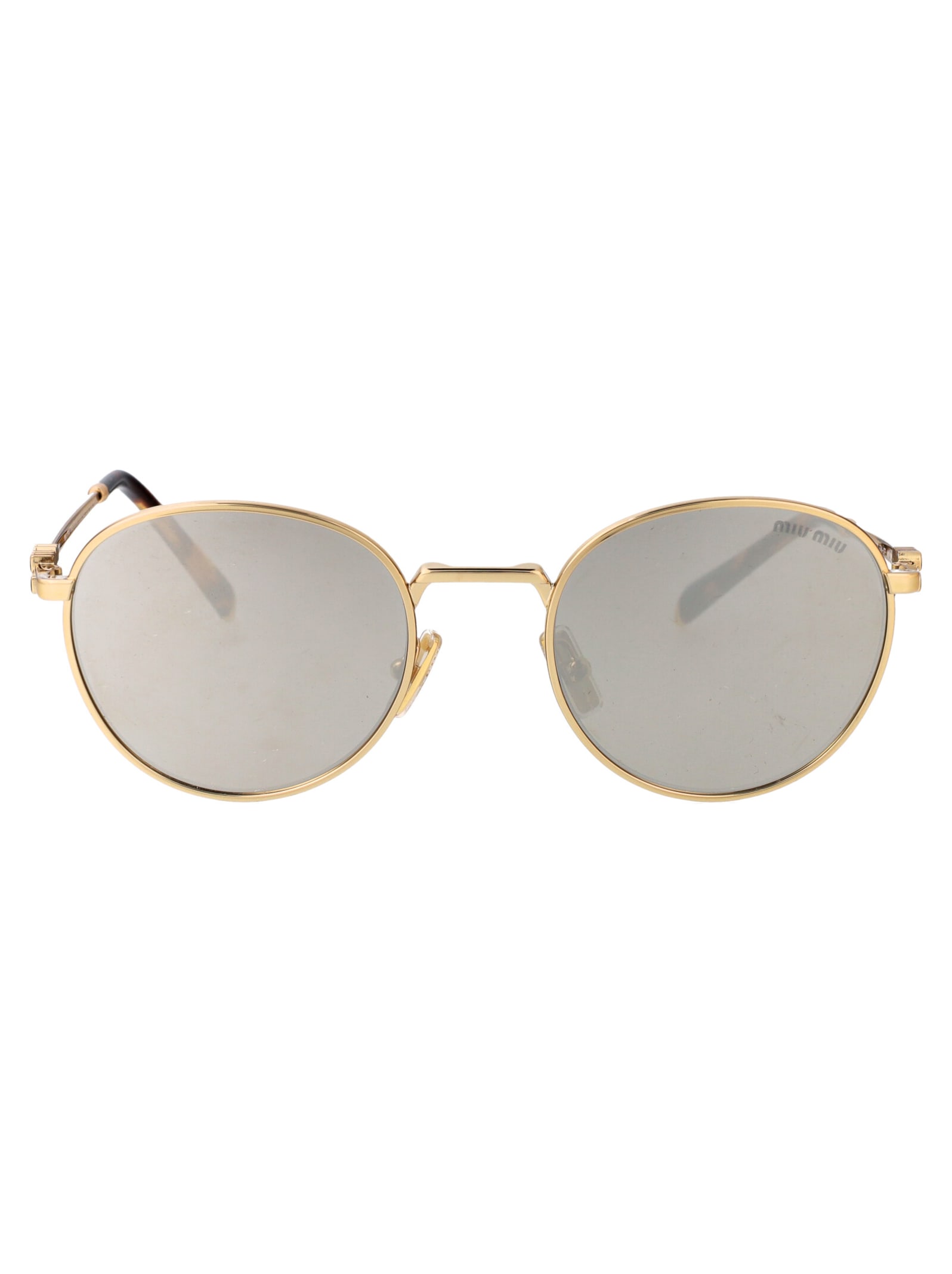 Shop Miu Miu 0mu 55zs Sunglasses In 5ak07f Gold