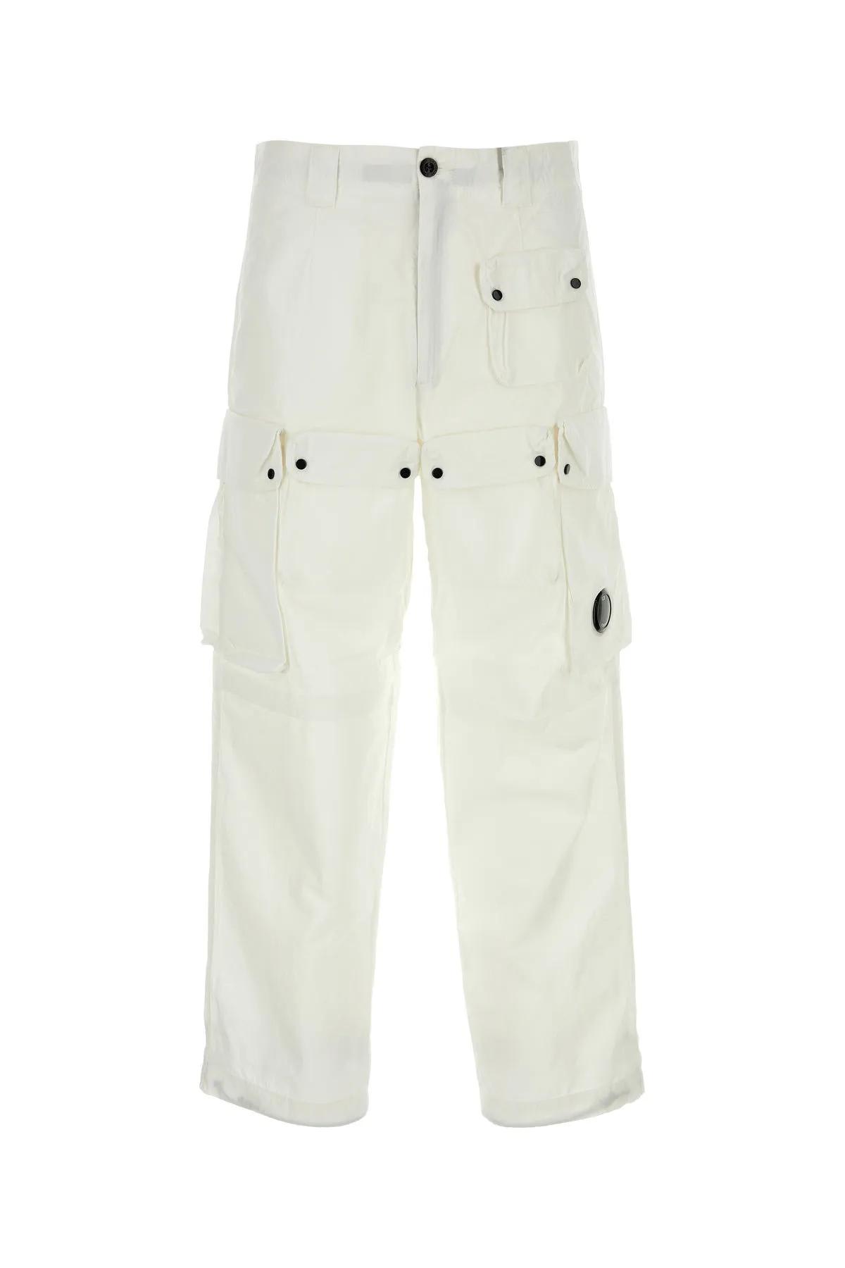 Shop C.p. Company White Cotton Pant