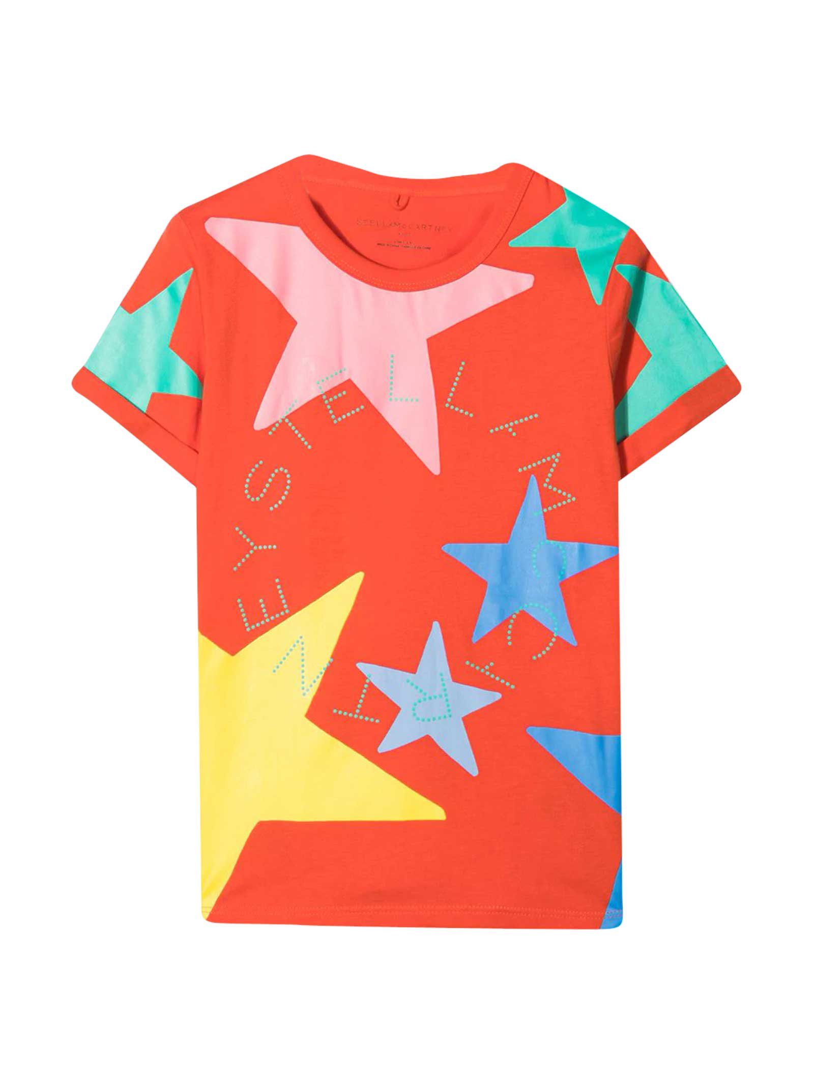 Stella McCartney Kids Orange T-shirt With Multicolor Print