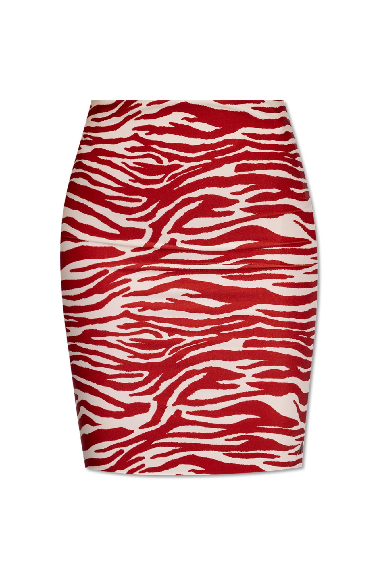 Shop Attico The  Join Us At The Beach Collection Beach Skirt In Red/neutrals