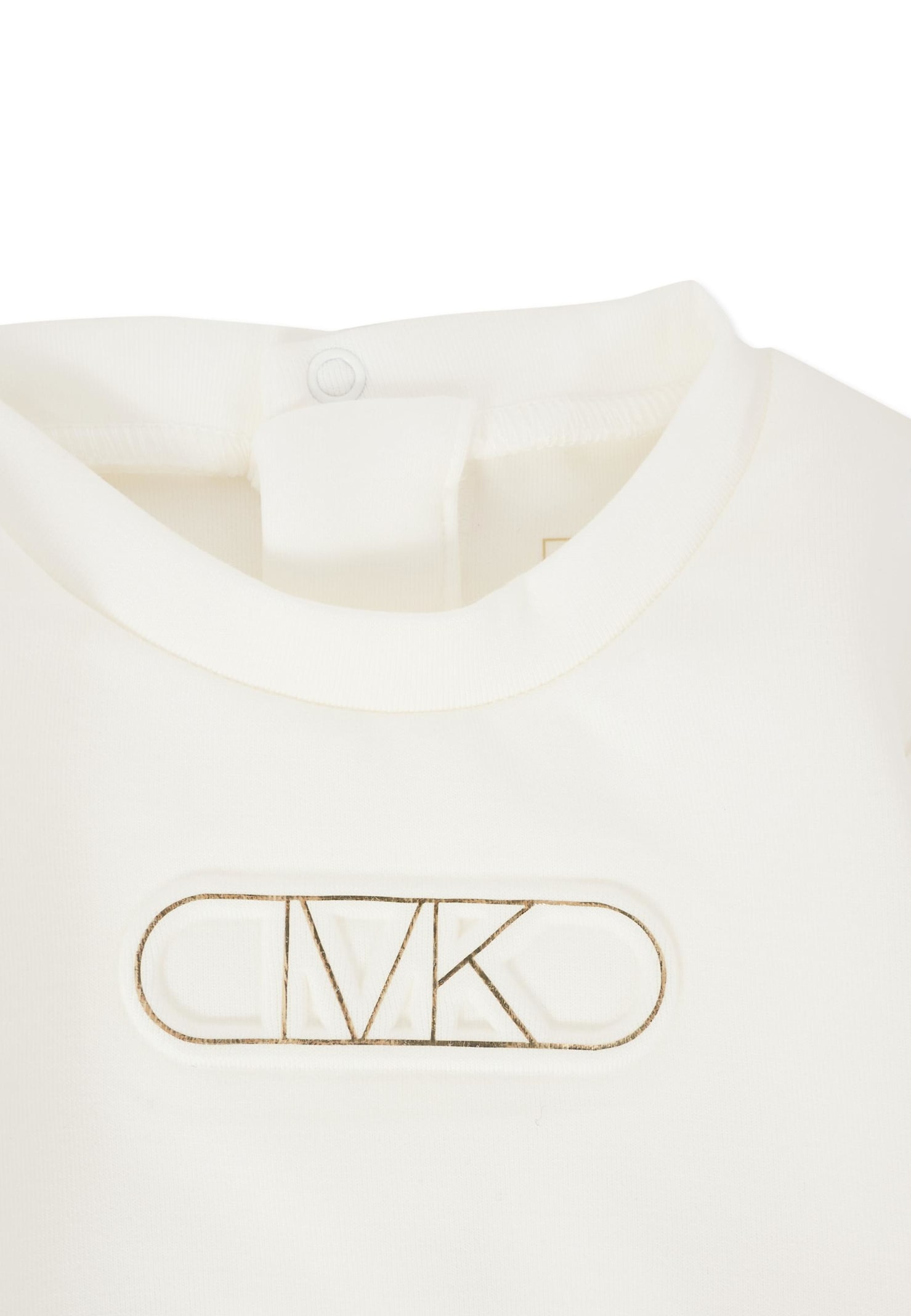 Michael Kors Ivory Suit For Baby Girl With Logo In White