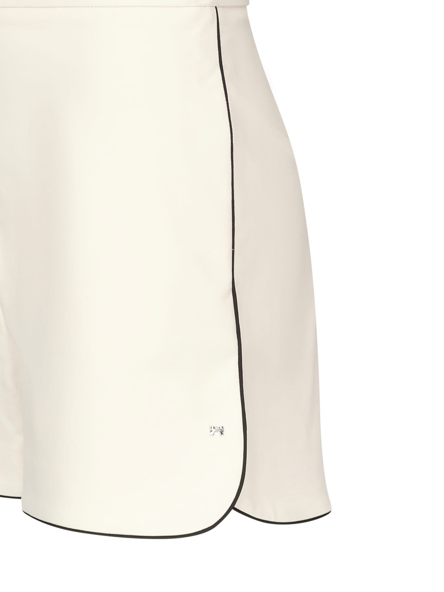 Max Mara Double Cotton Canvas Shorts In Neutral