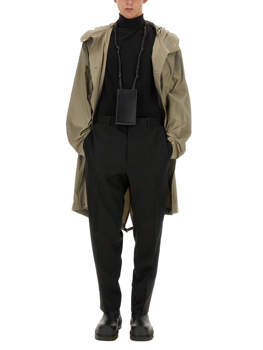 Jil Sander Parka With Logo In Green