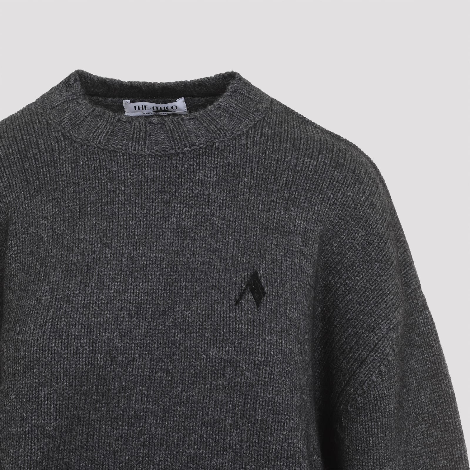 Shop Attico Wool Pullover In Grey