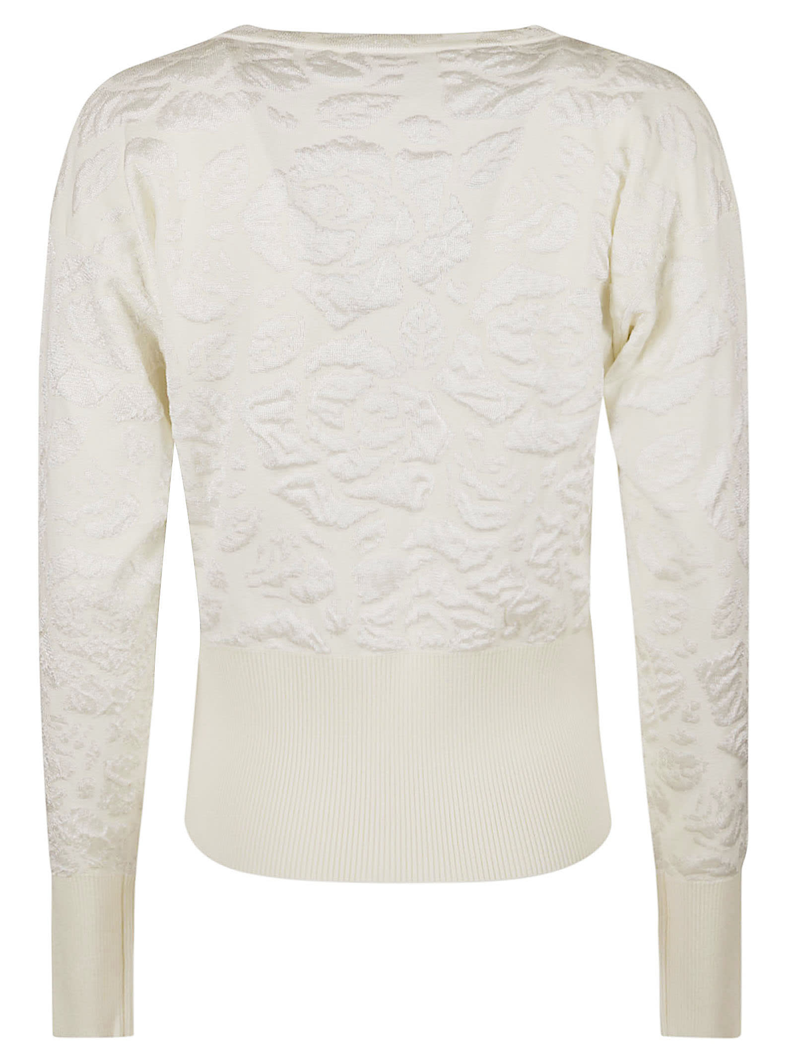 Shop Blumarine Crop Concealed Jacket In White