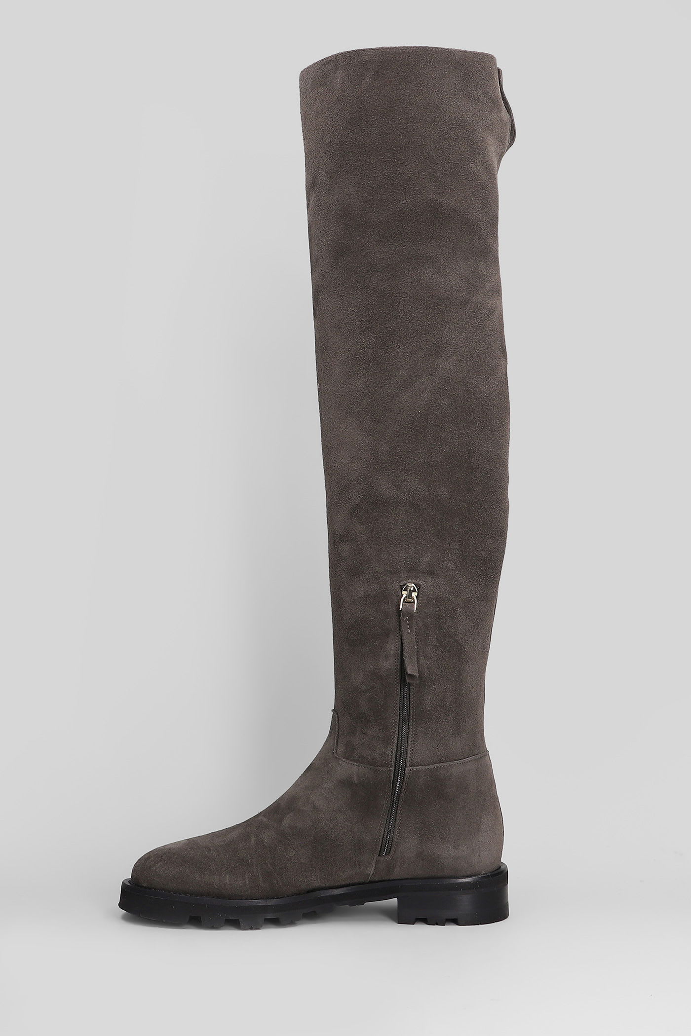 Roberto Festa Luz Low Heels Boots In Dark Brown Suede In Multi