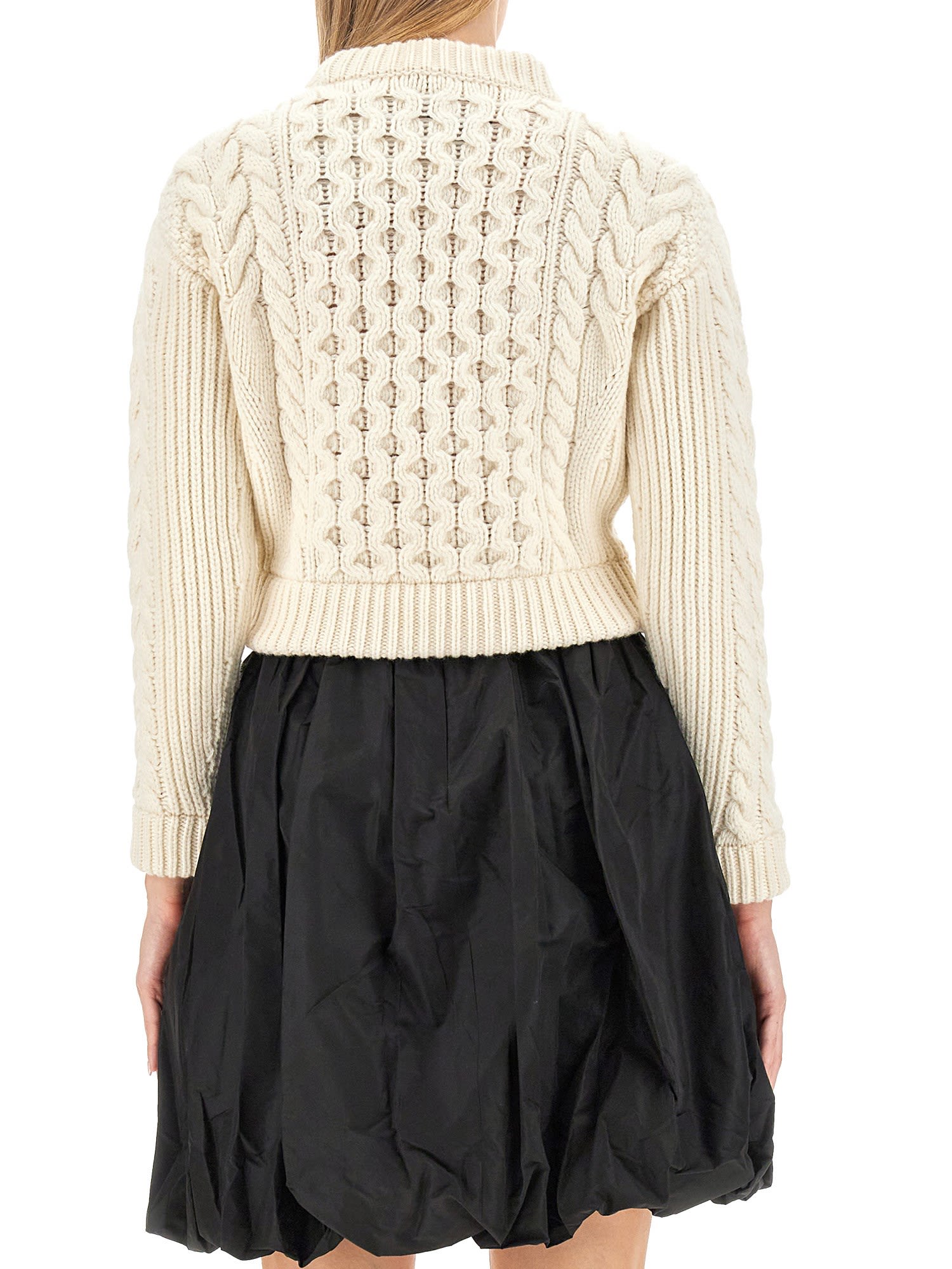 Shop Patou Woven Sweater In White