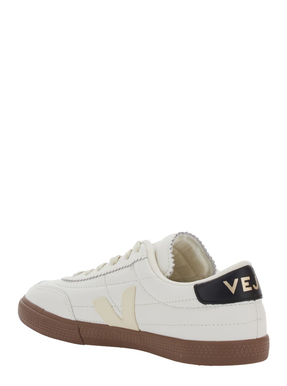 Veja Panenka White Low Top Sneakers With Logo Patch On The Side And Contrasting Heel With Logo Lettering  In White