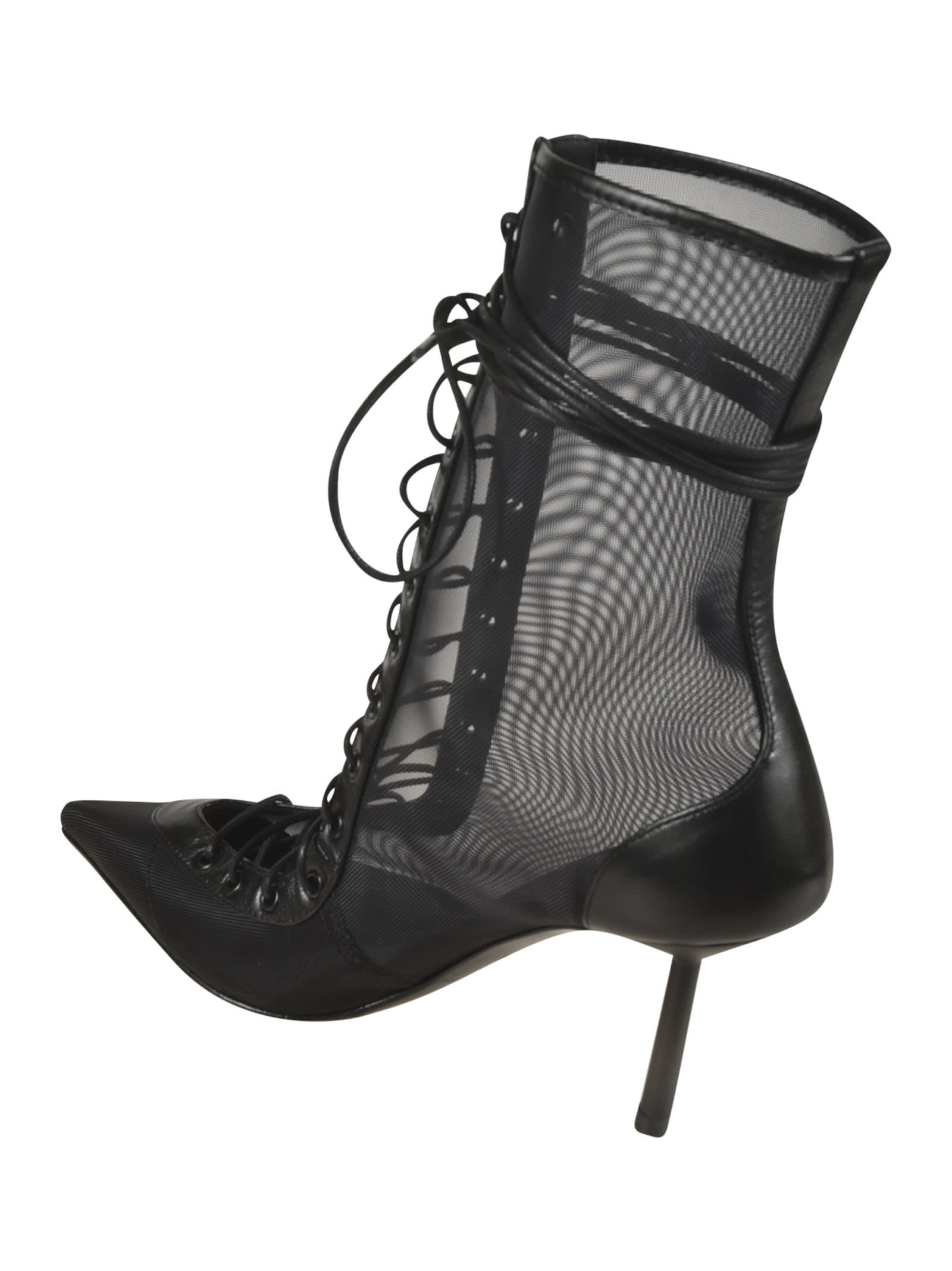 Le Silla See-through Lace-up Sneakers In Black