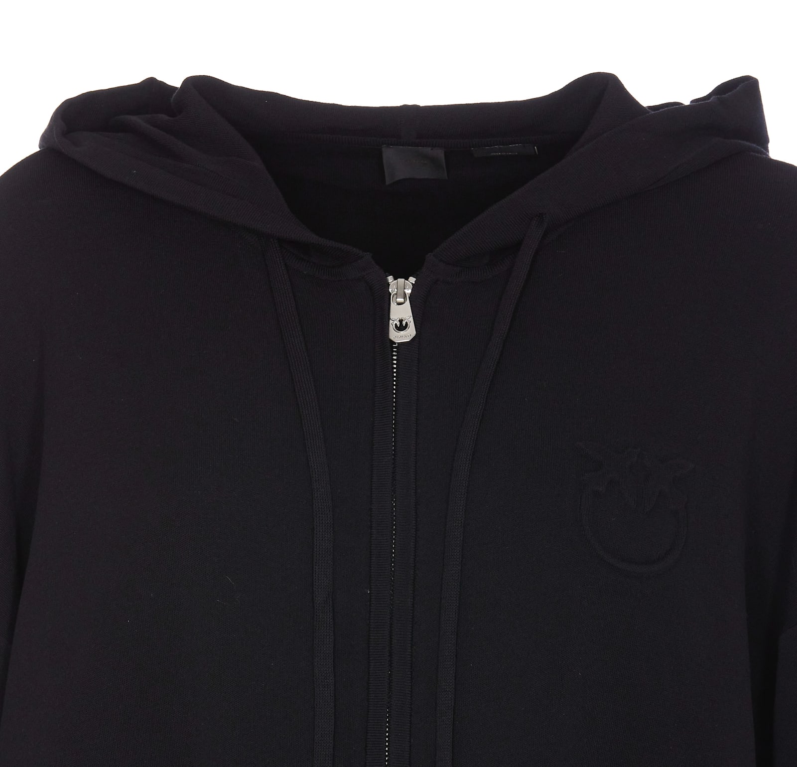 Shop Pinko Tirage Hoodie Cardigan In Black