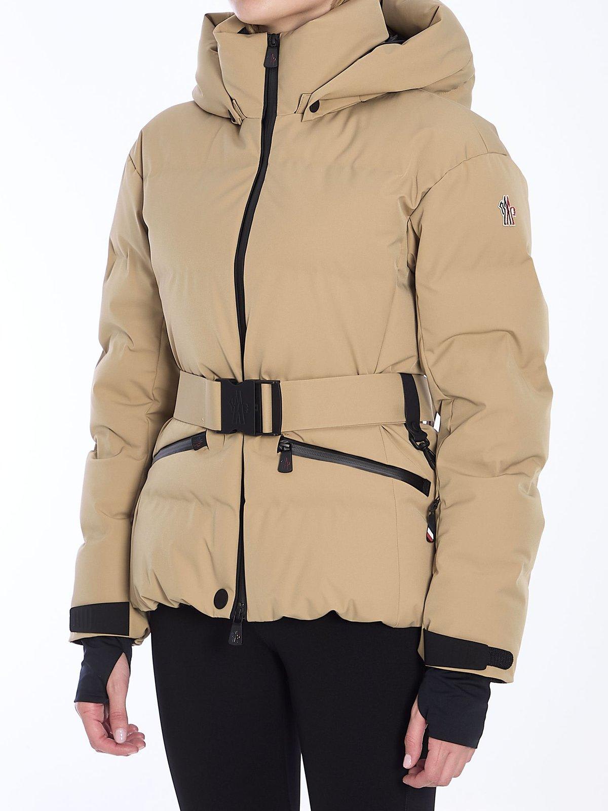 Shop Moncler Tolima Hooded Down Jacket In Beige