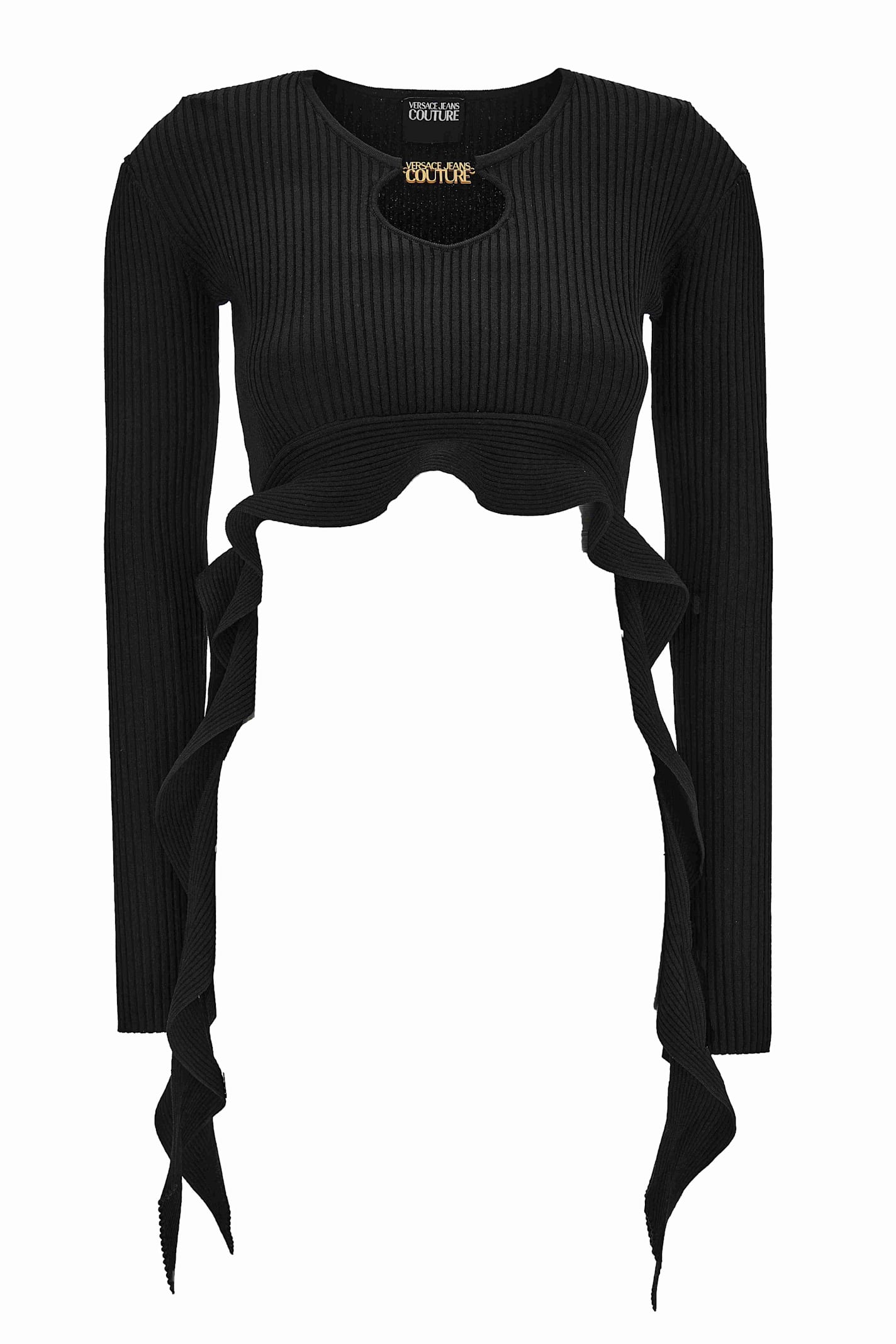 Versace Jeans Couture Black Top With Sleeves