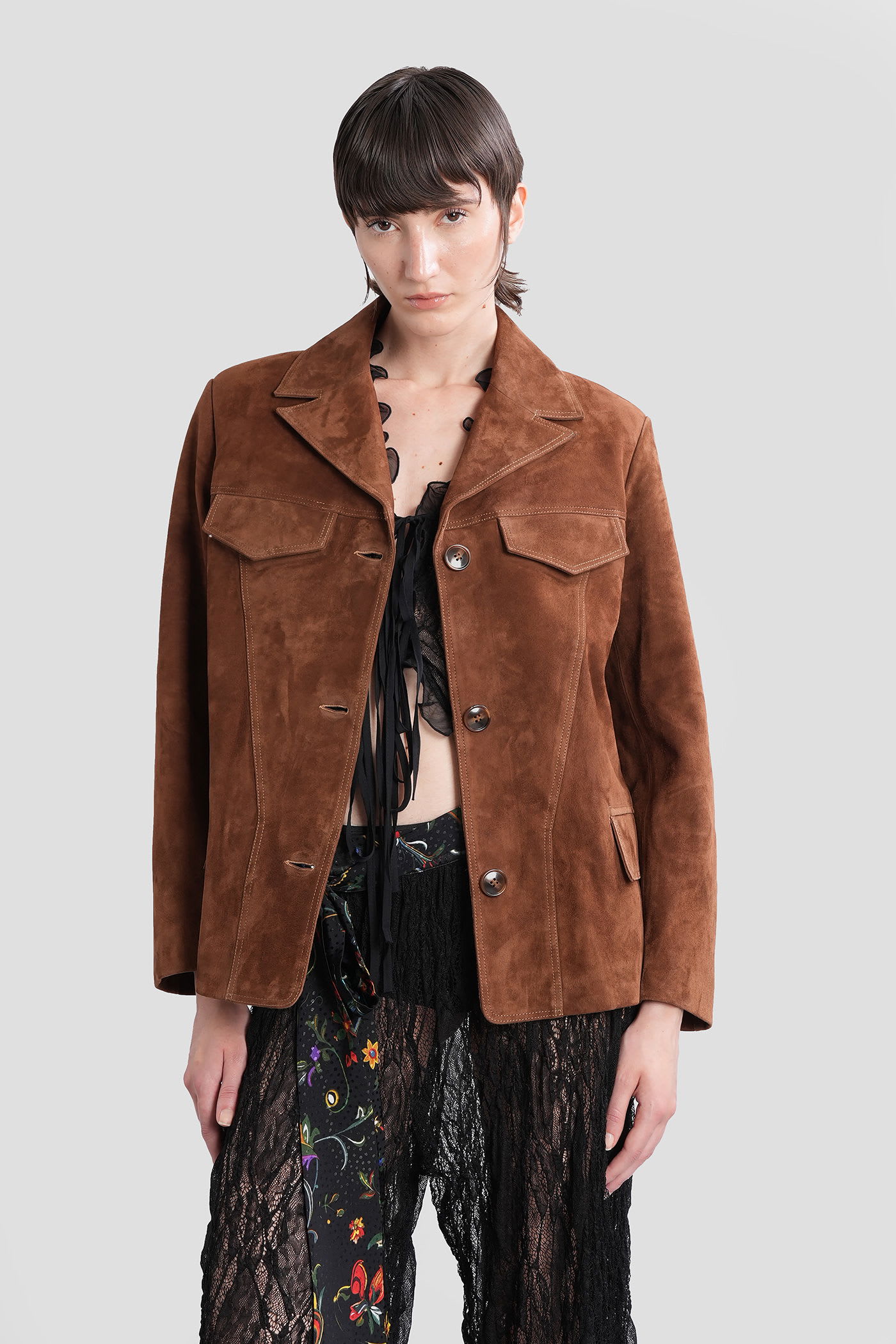 Asean Leather Jacket In Brown Leather