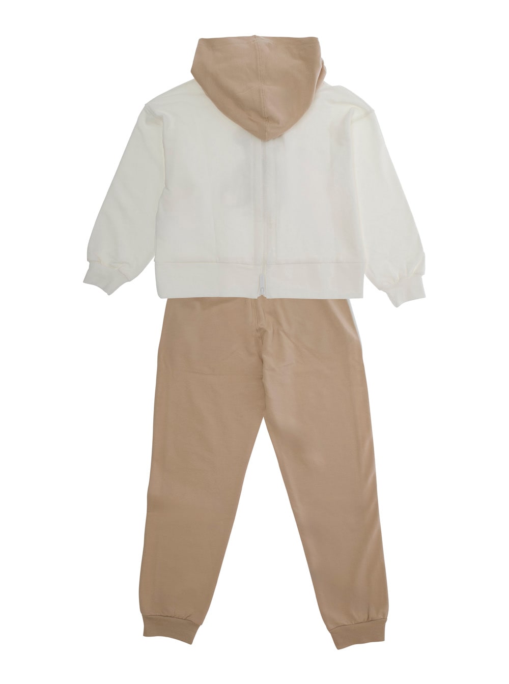 Monnalisa Multicolor Tracksuit With Logo Print On The Front In Cotton Stretch Baby In Animal Print