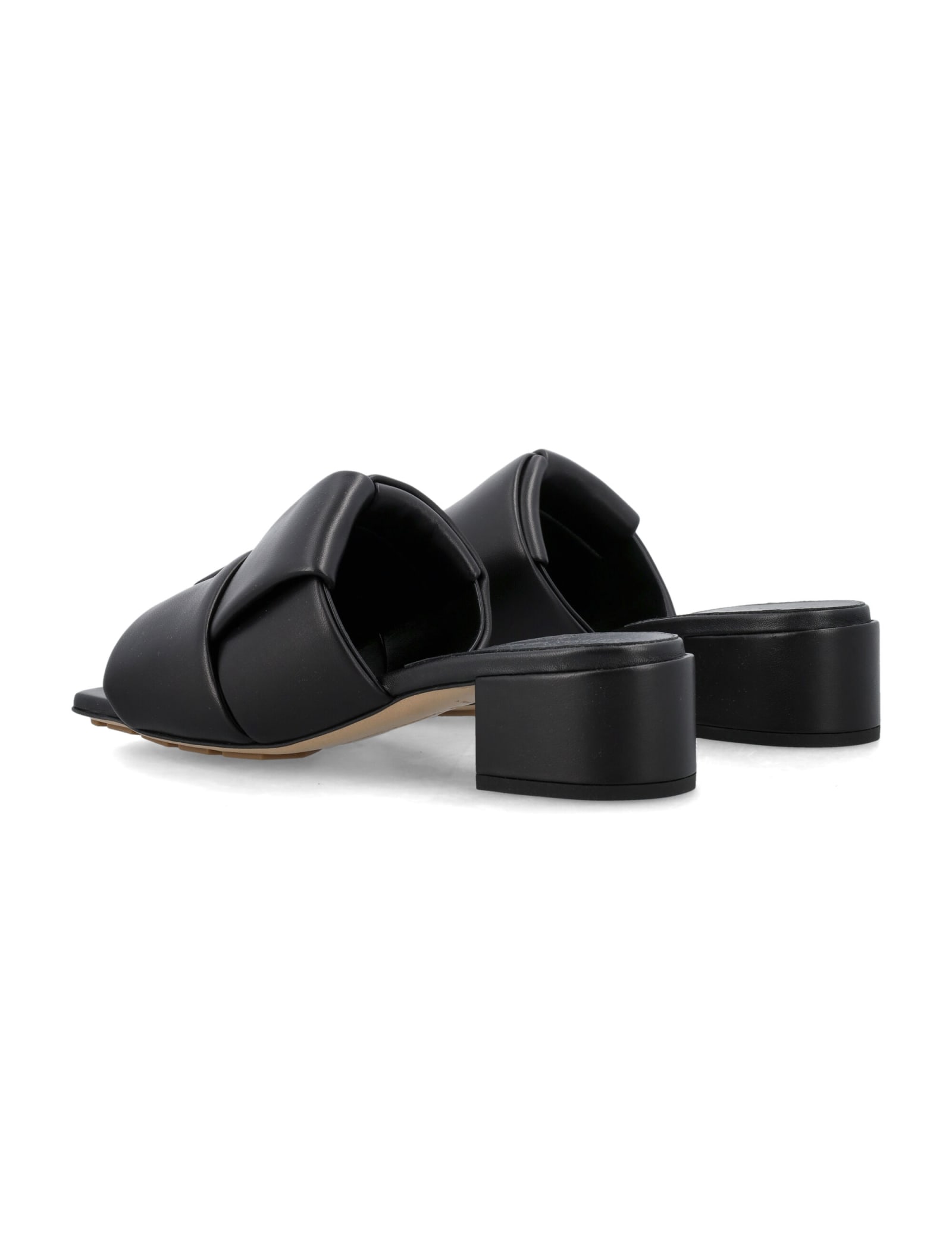 Bottega Veneta Black Patch Mules In Black