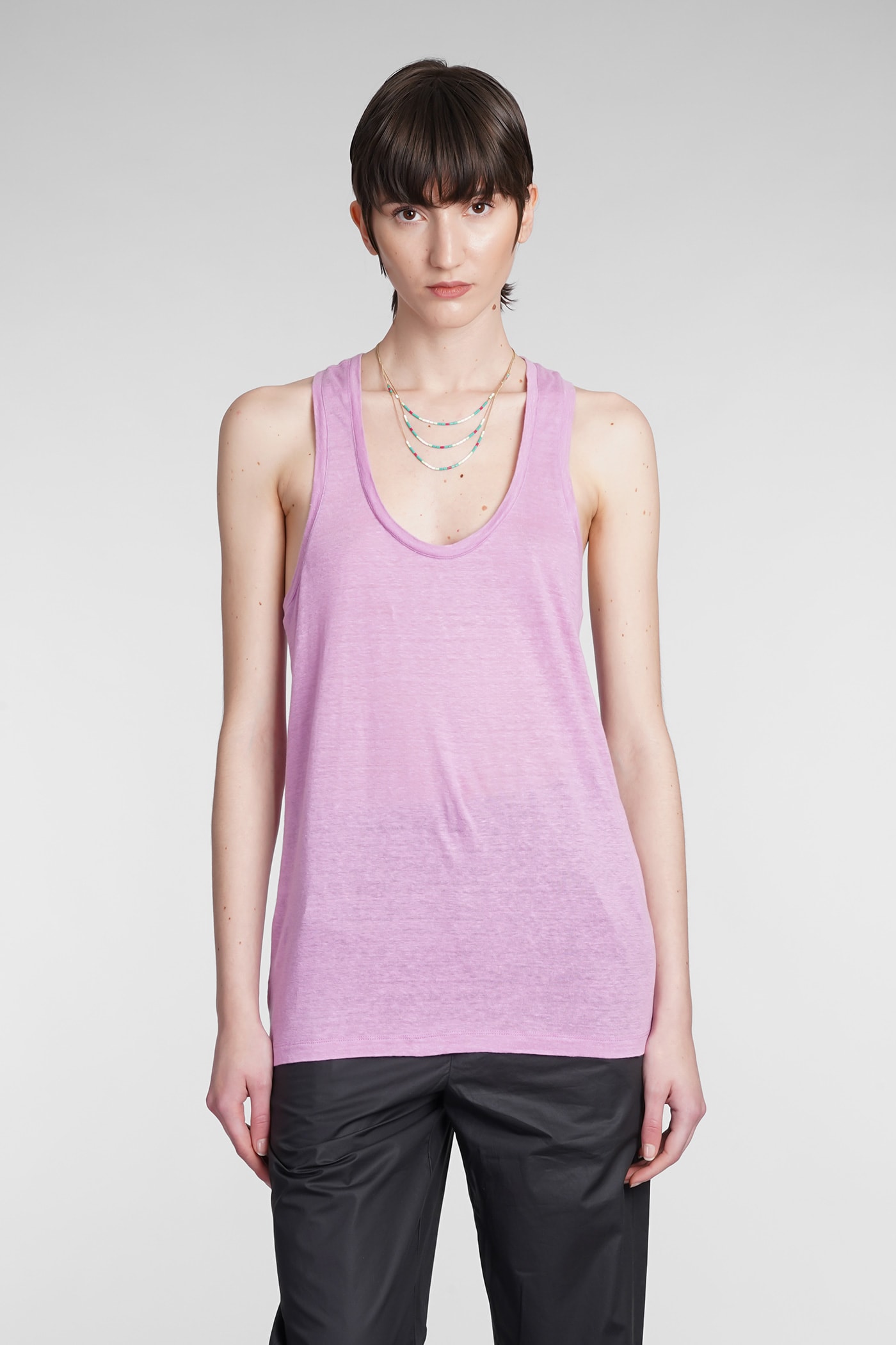 Isabel Marant Étoile Avien Linen Tank Top In Viola