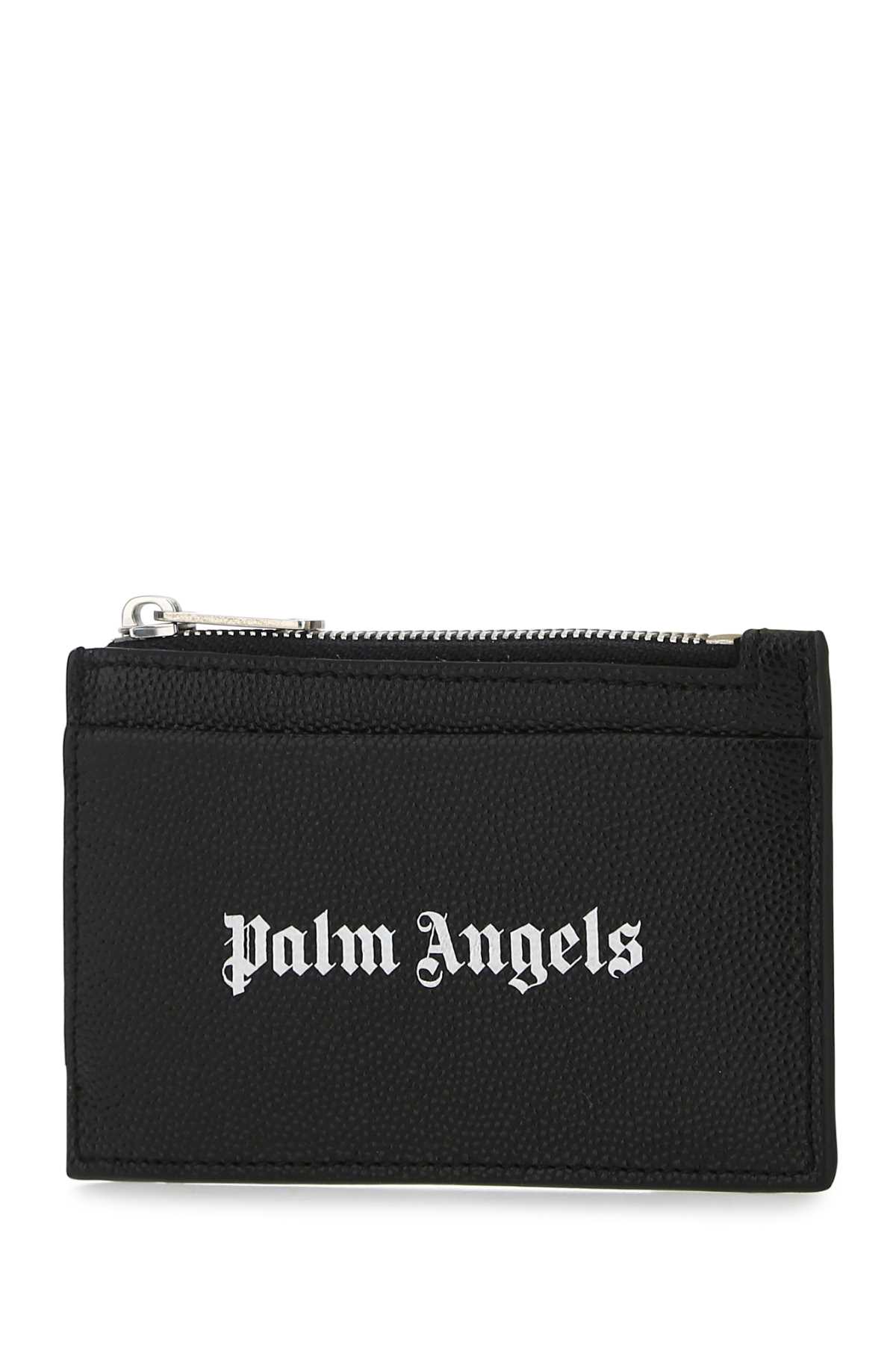 Shop Palm Angels Black Leather Card Holder In 1001
