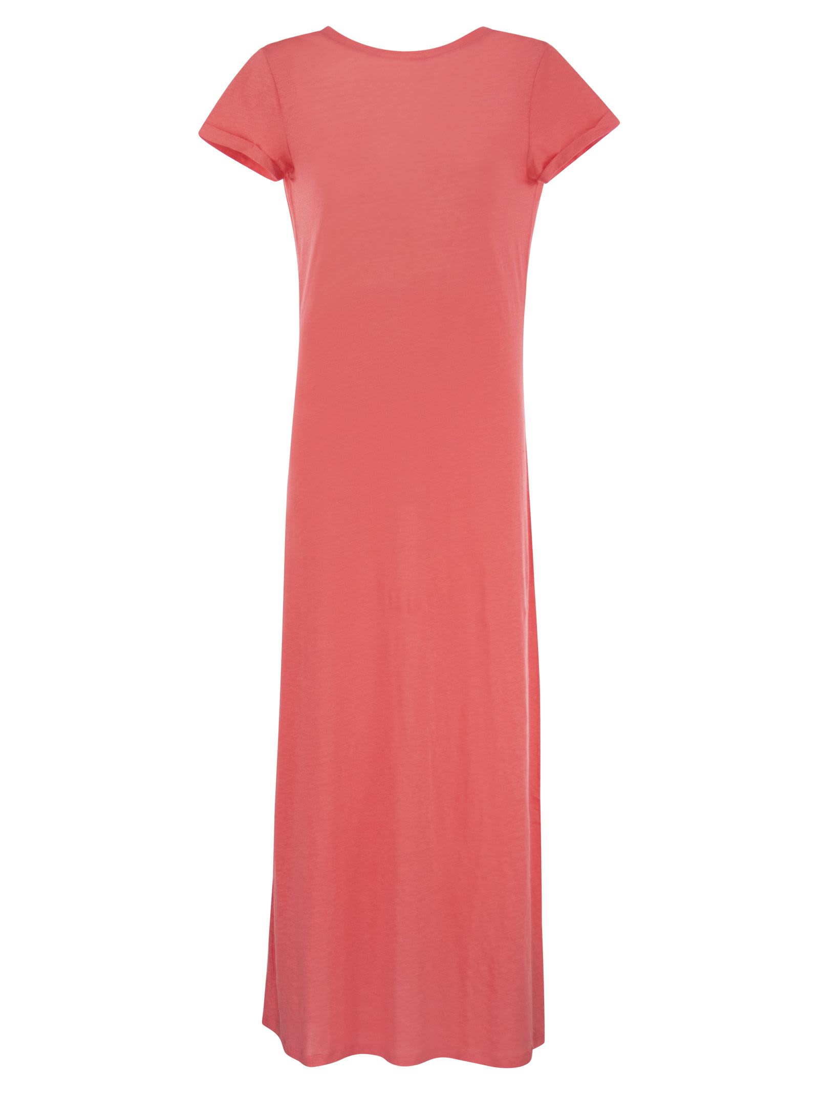 Shop Majestic Dress With Back Neckline In Coral